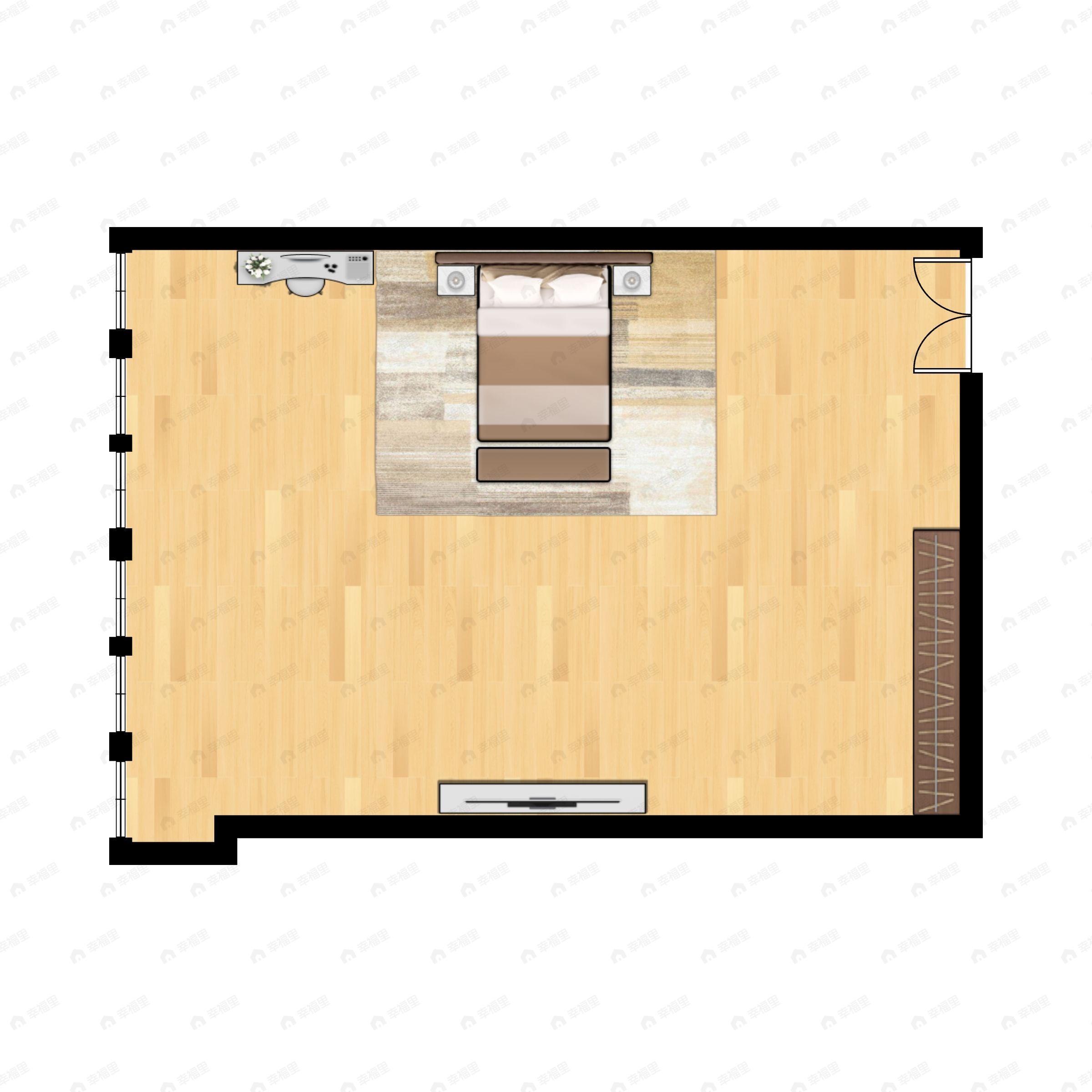 1室建面166m²西户型图