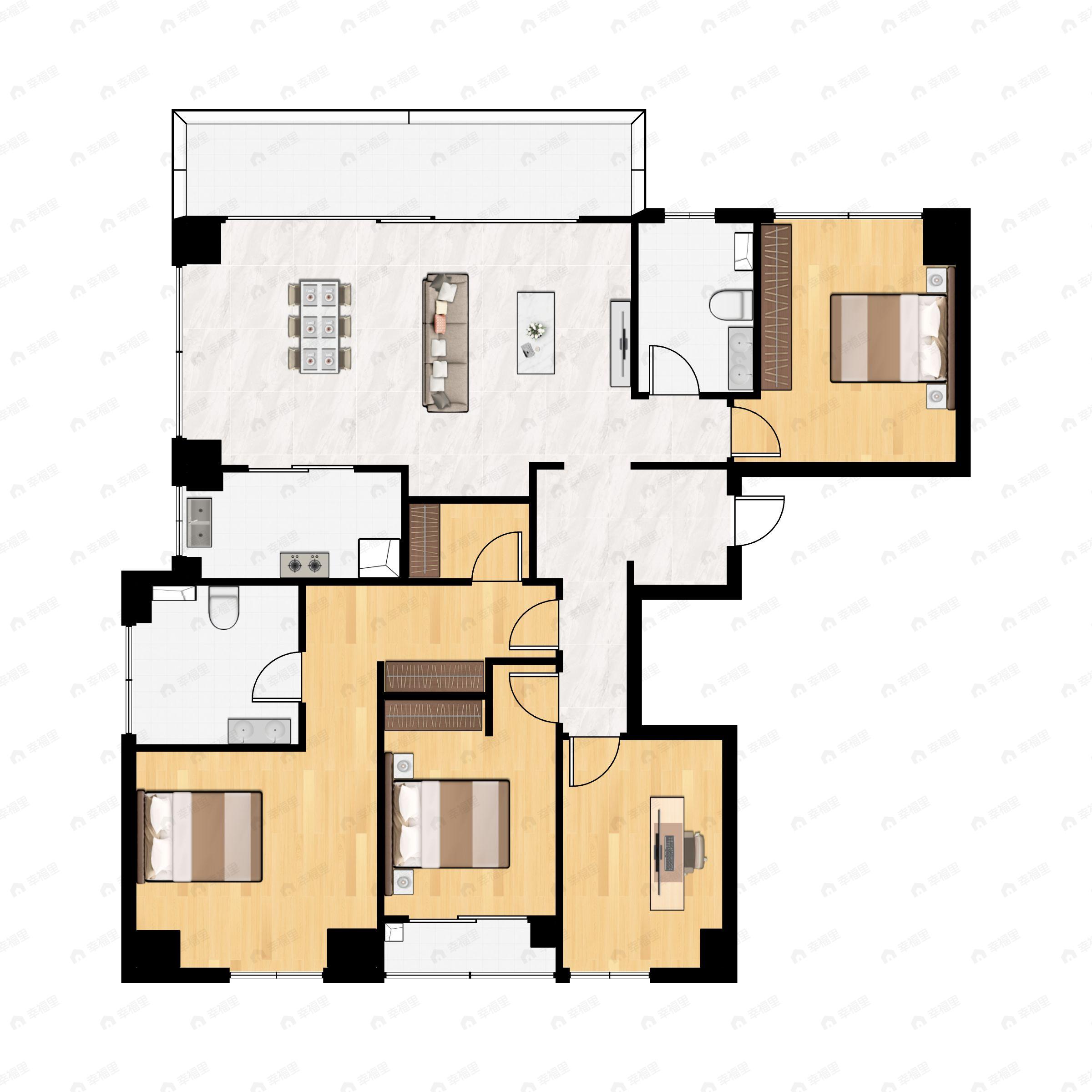 4室2厅2卫建面175平户型图