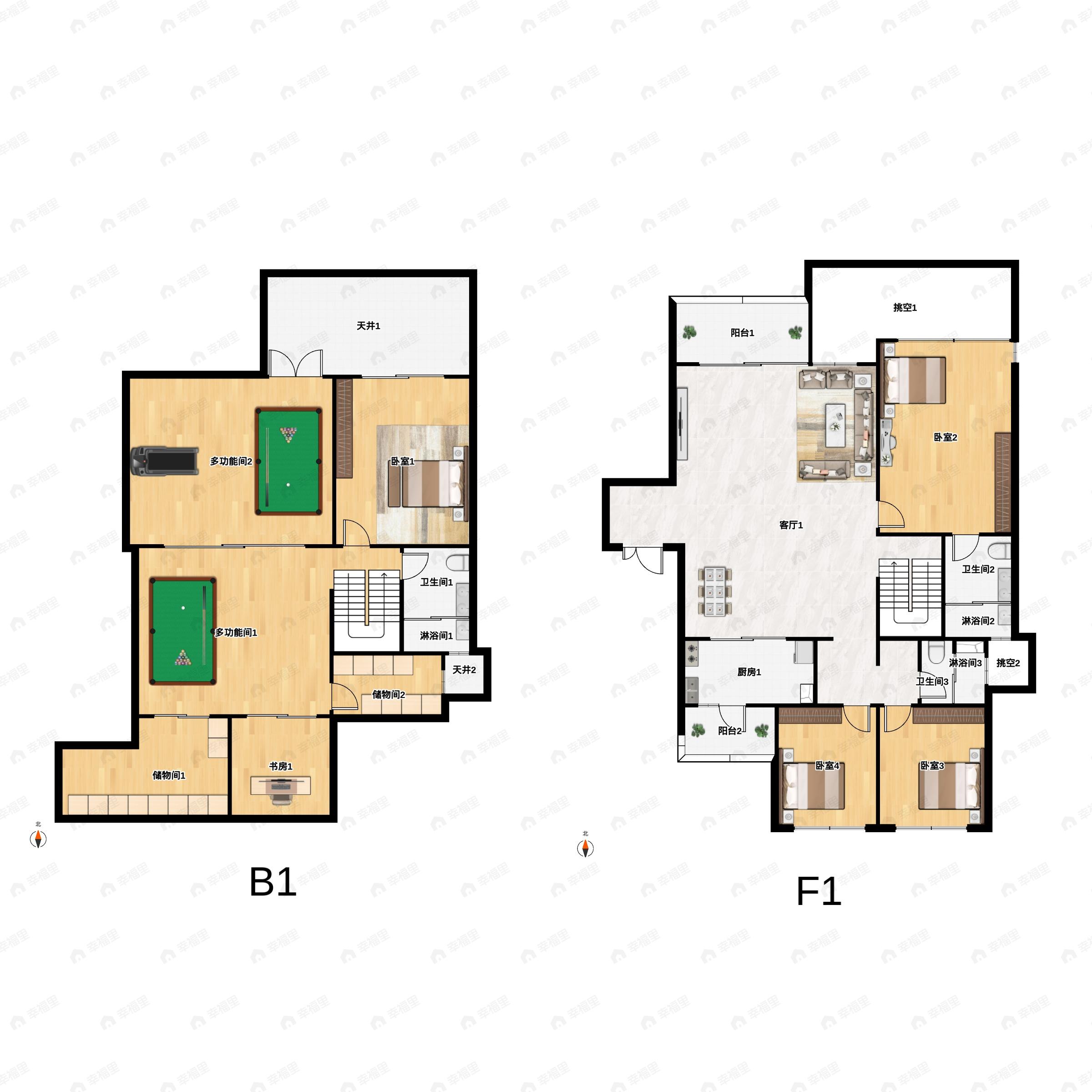 6室4厅3卫建面288平户型图