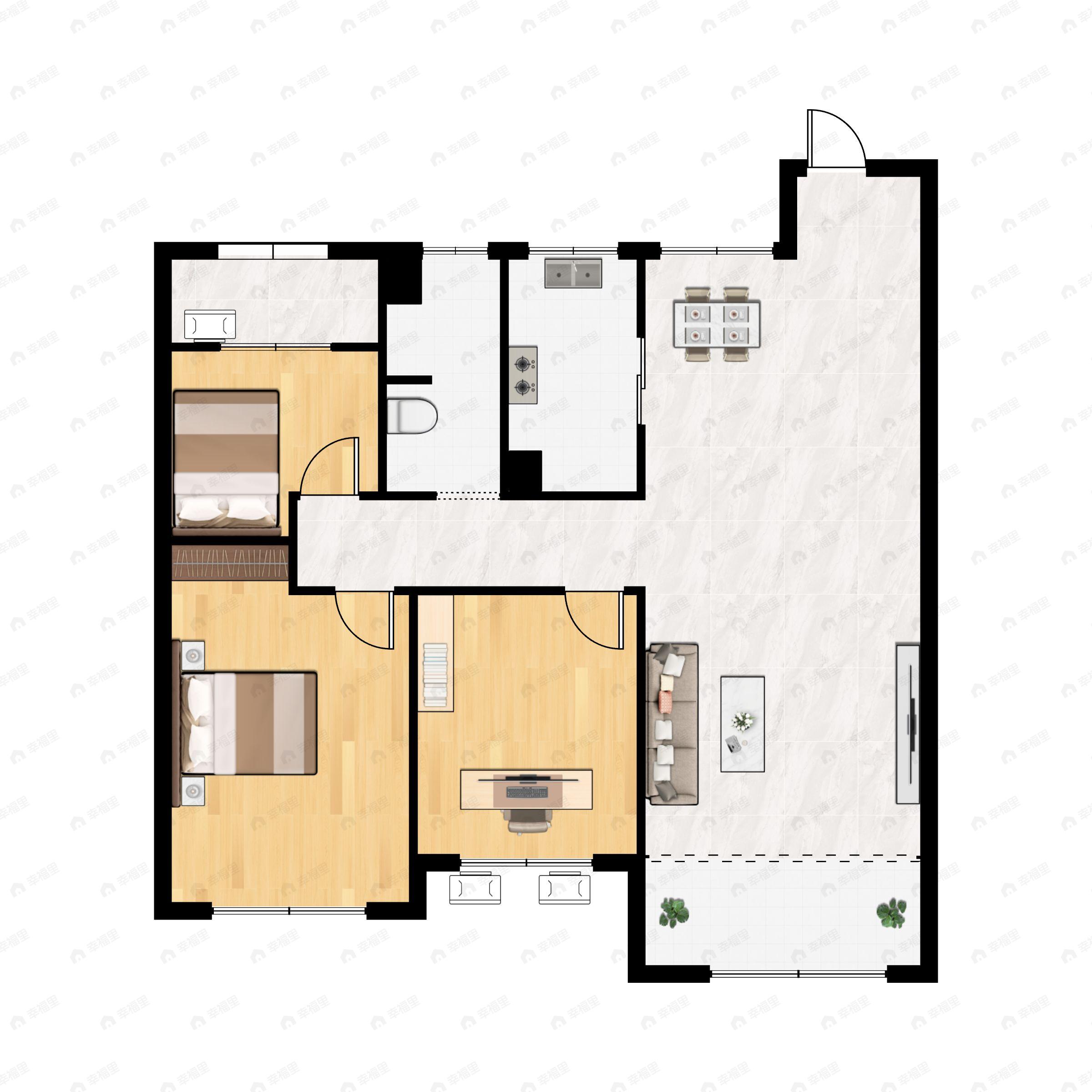 祥生东方樾3室2厅1卫户型图
