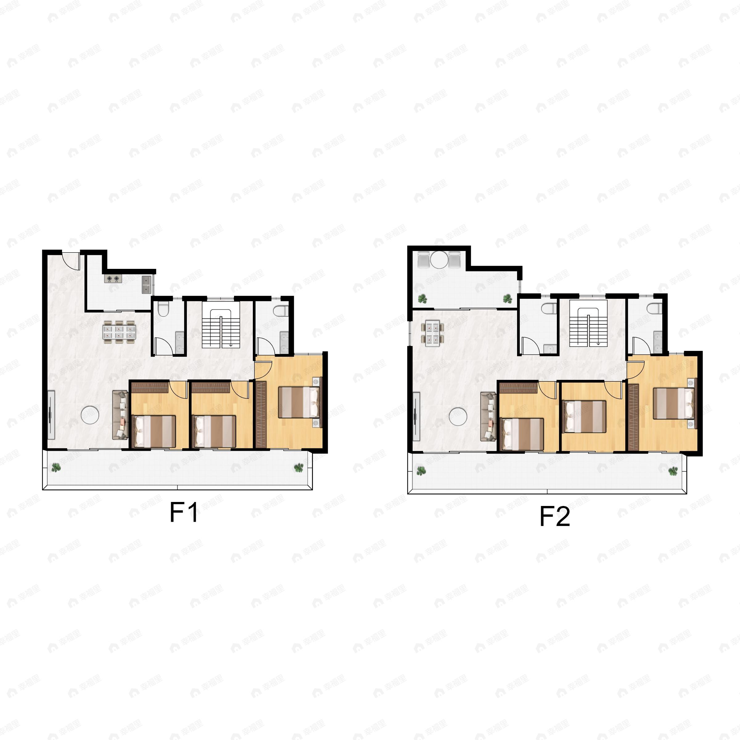 6室3厅4卫建面123平户型图