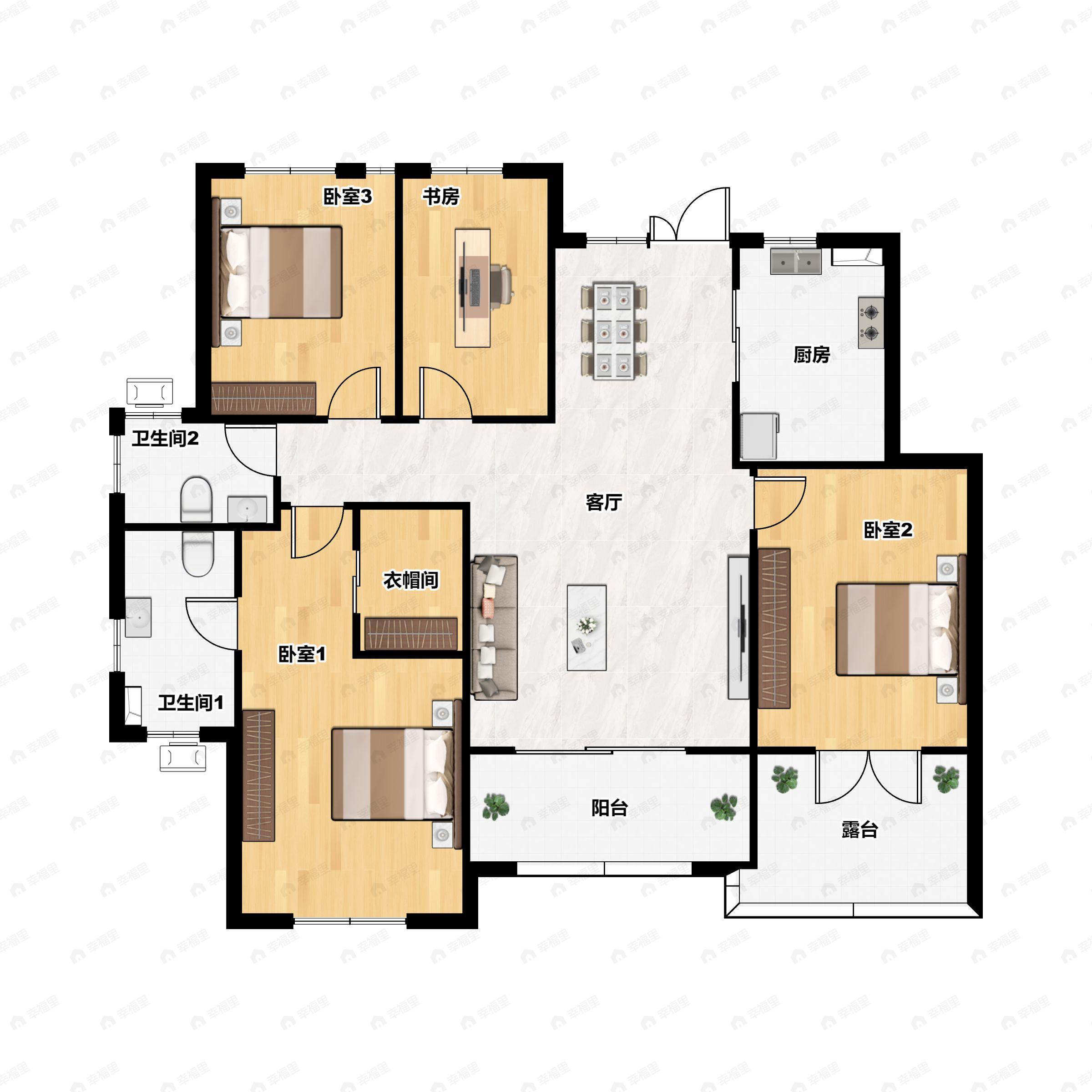 浦江御景湾4室2厅2卫户型图