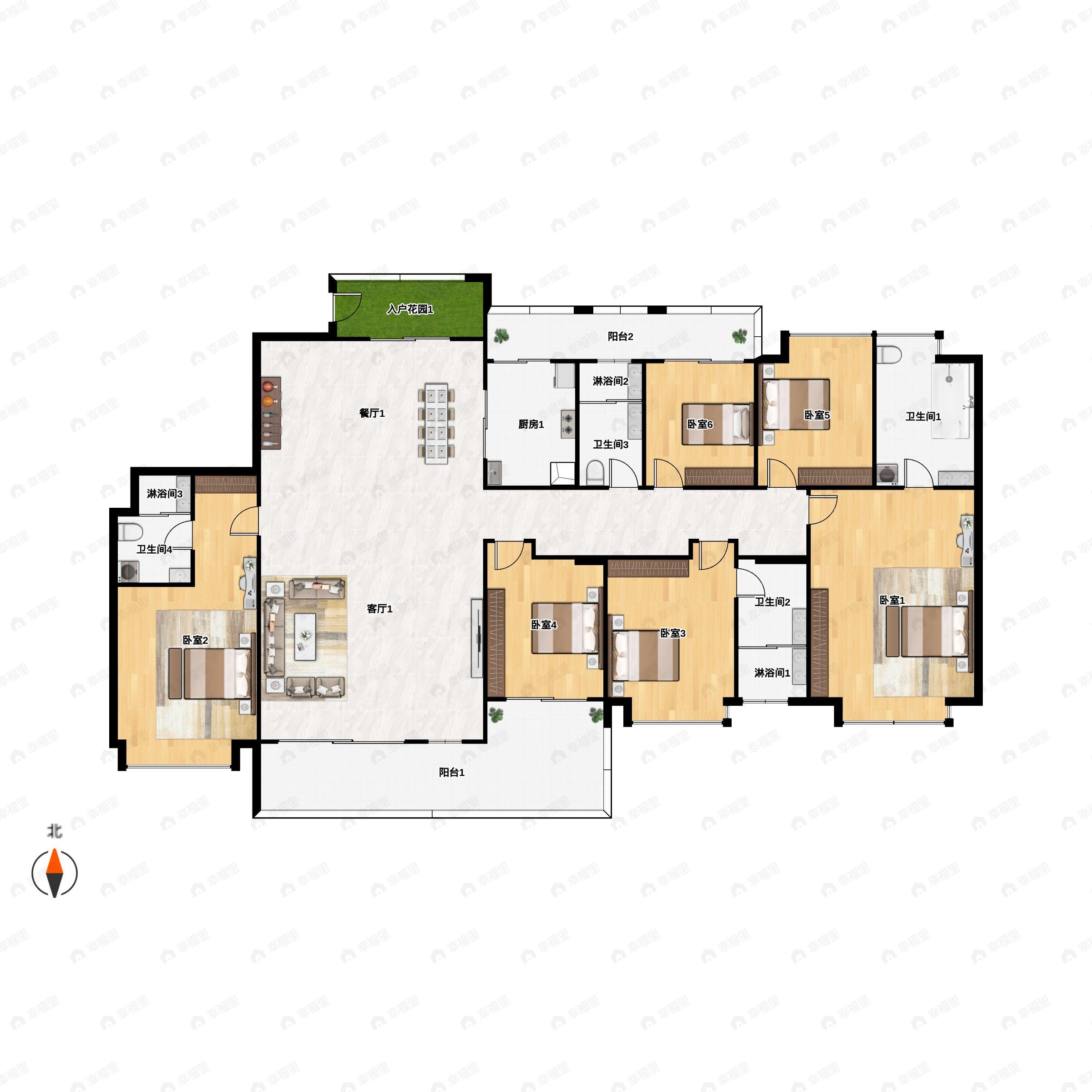 乐天2期6室2厅4卫户型图