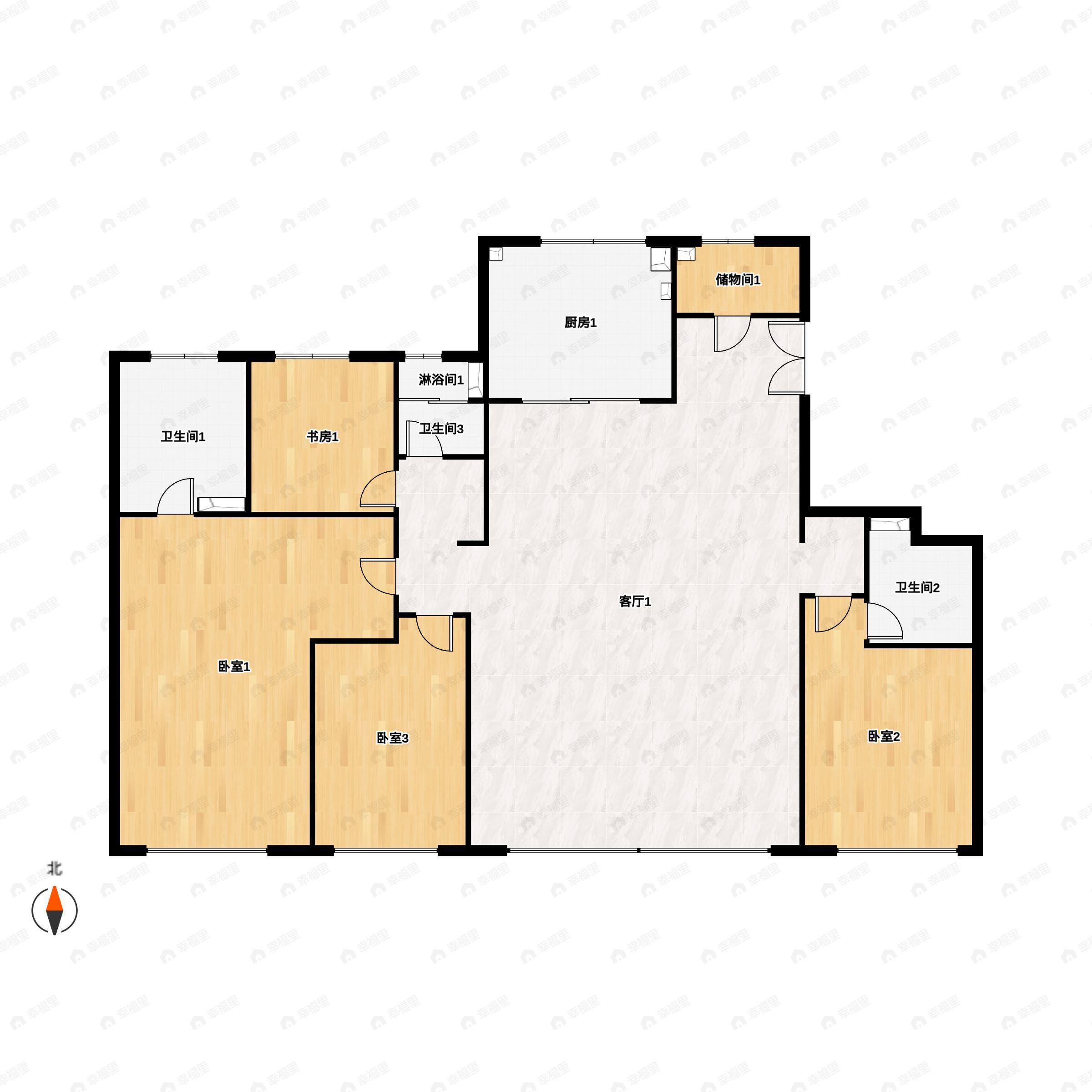 4室2厅3卫建面272平户型图