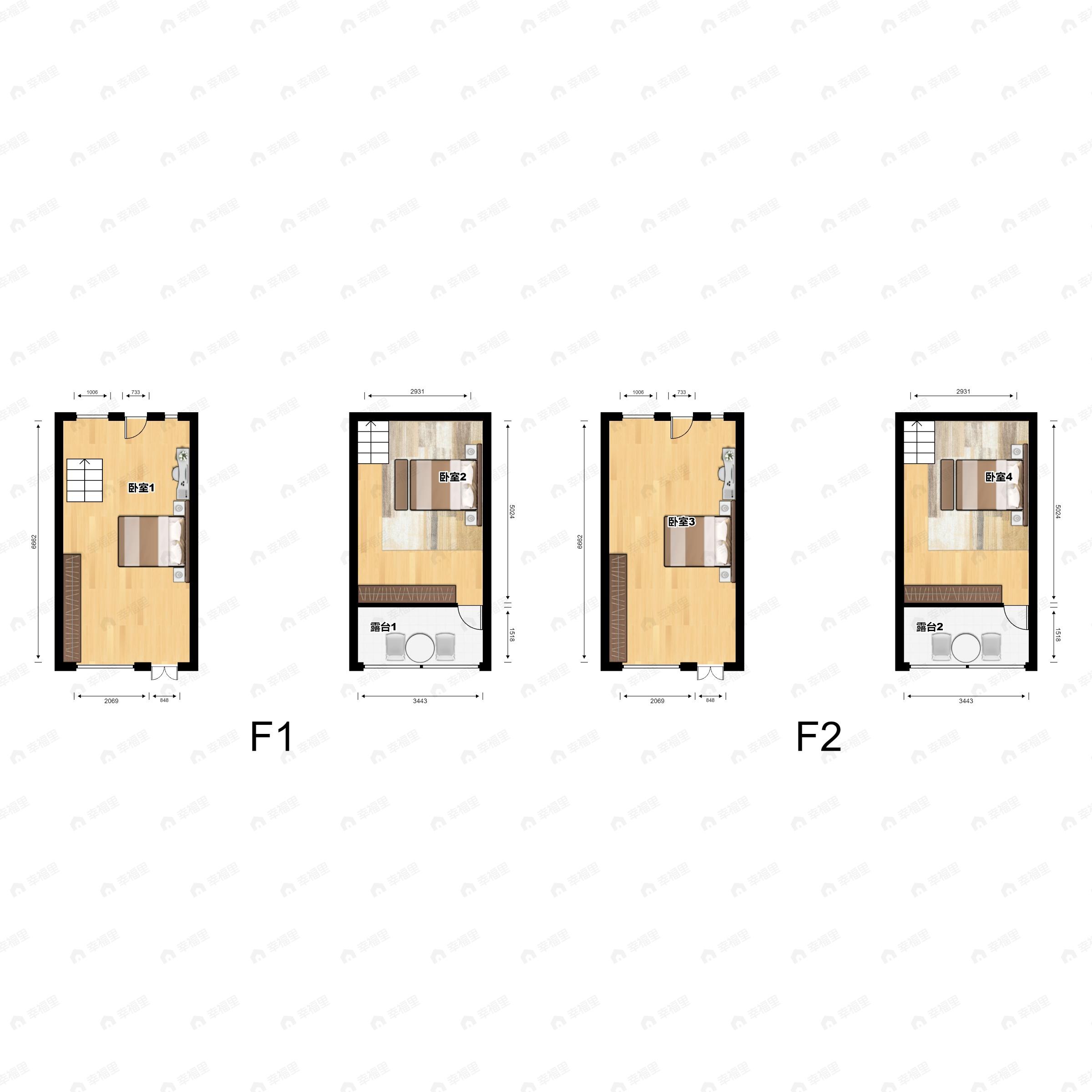 1室1厅1卫建面122m²北户型图