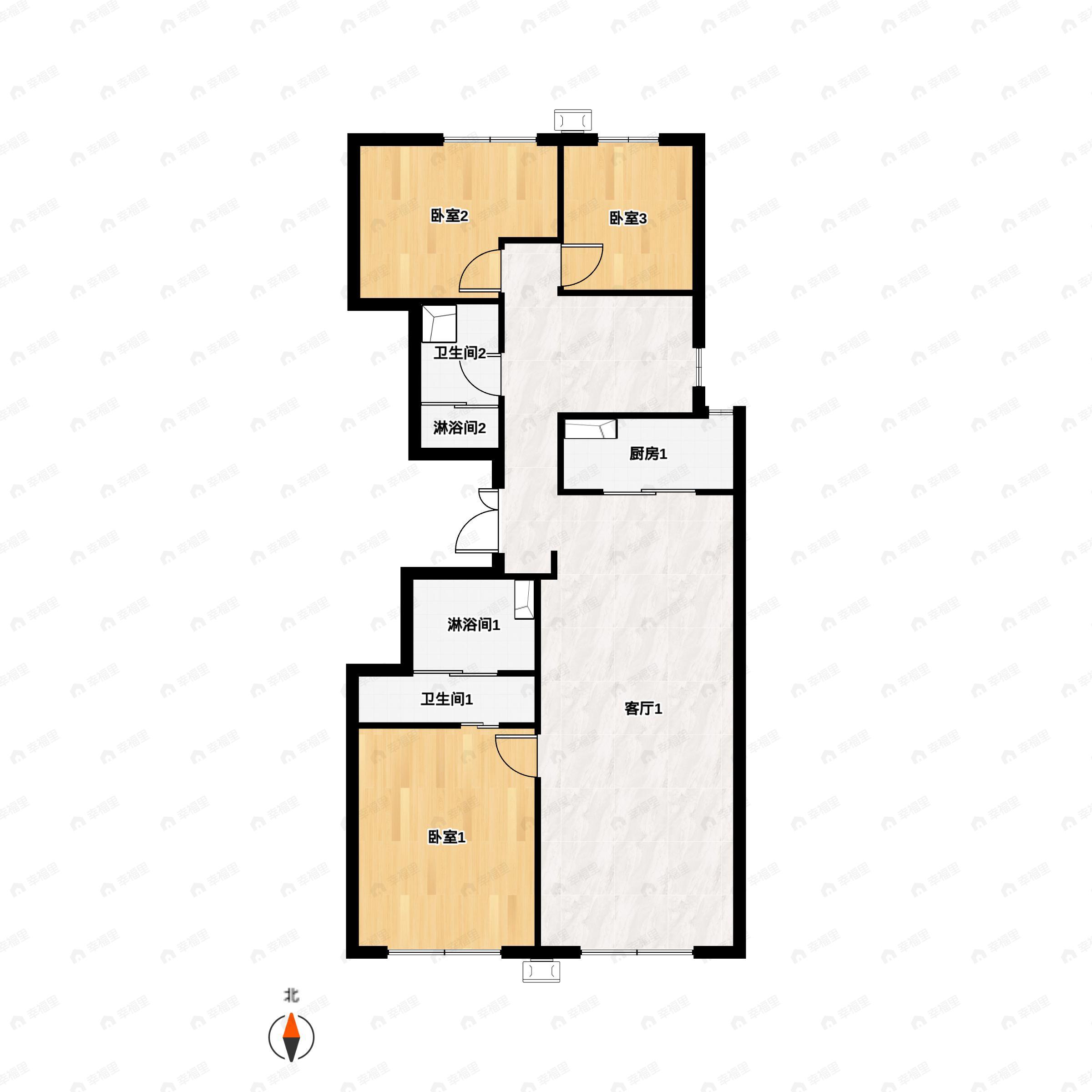 4室2厅2卫建面144平户型图
