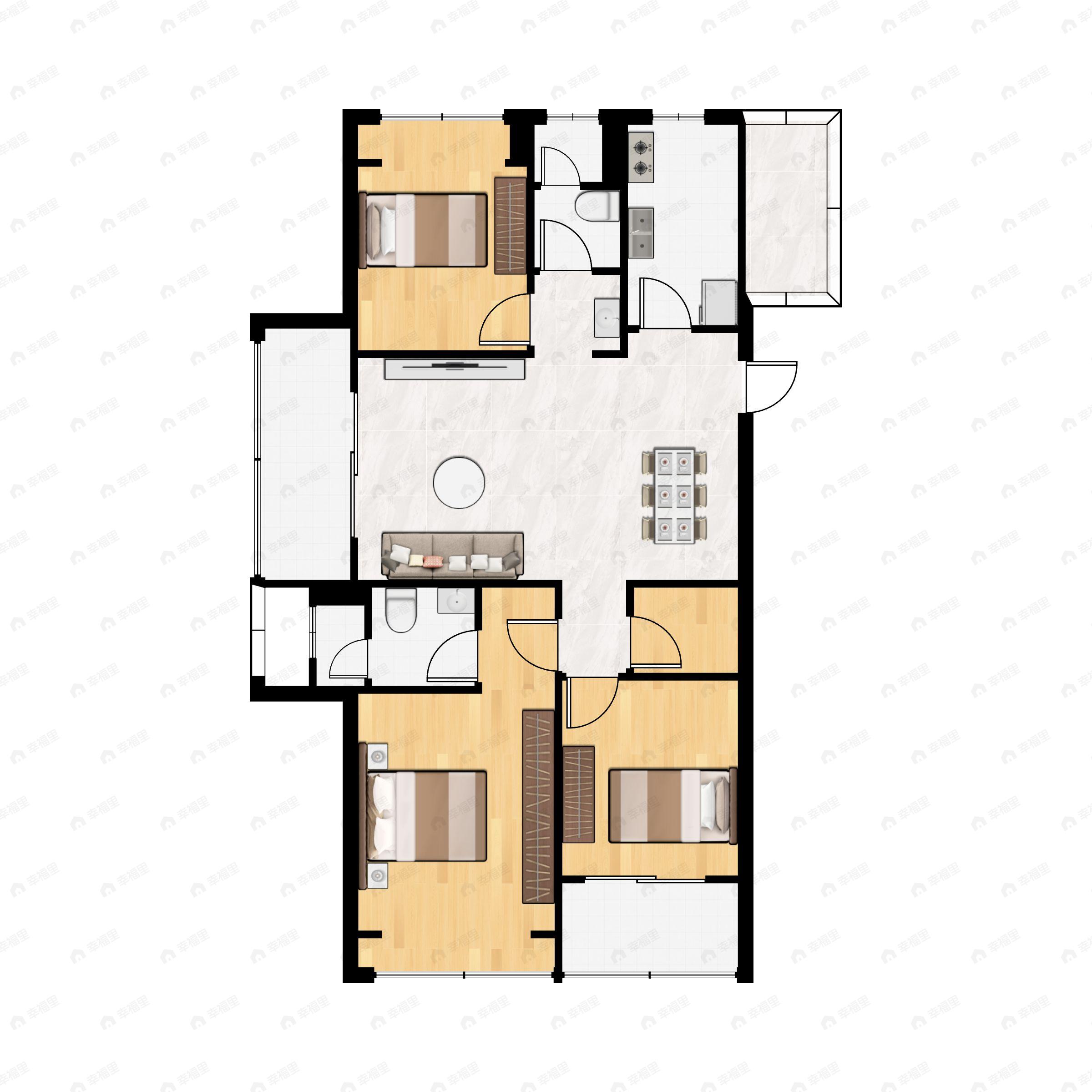 4室2厅2卫建面139平户型图