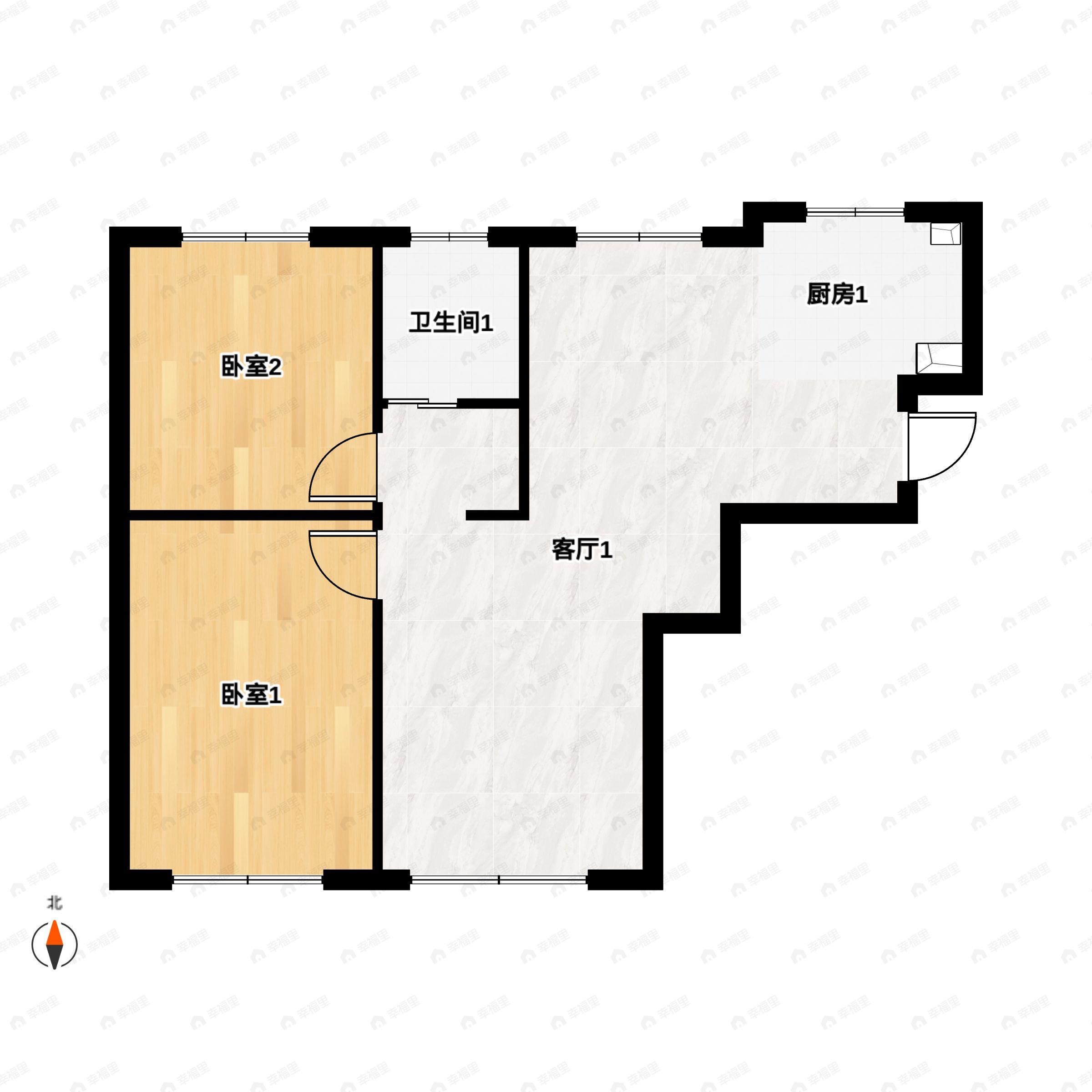 3室2厅1卫建面83平南户型图