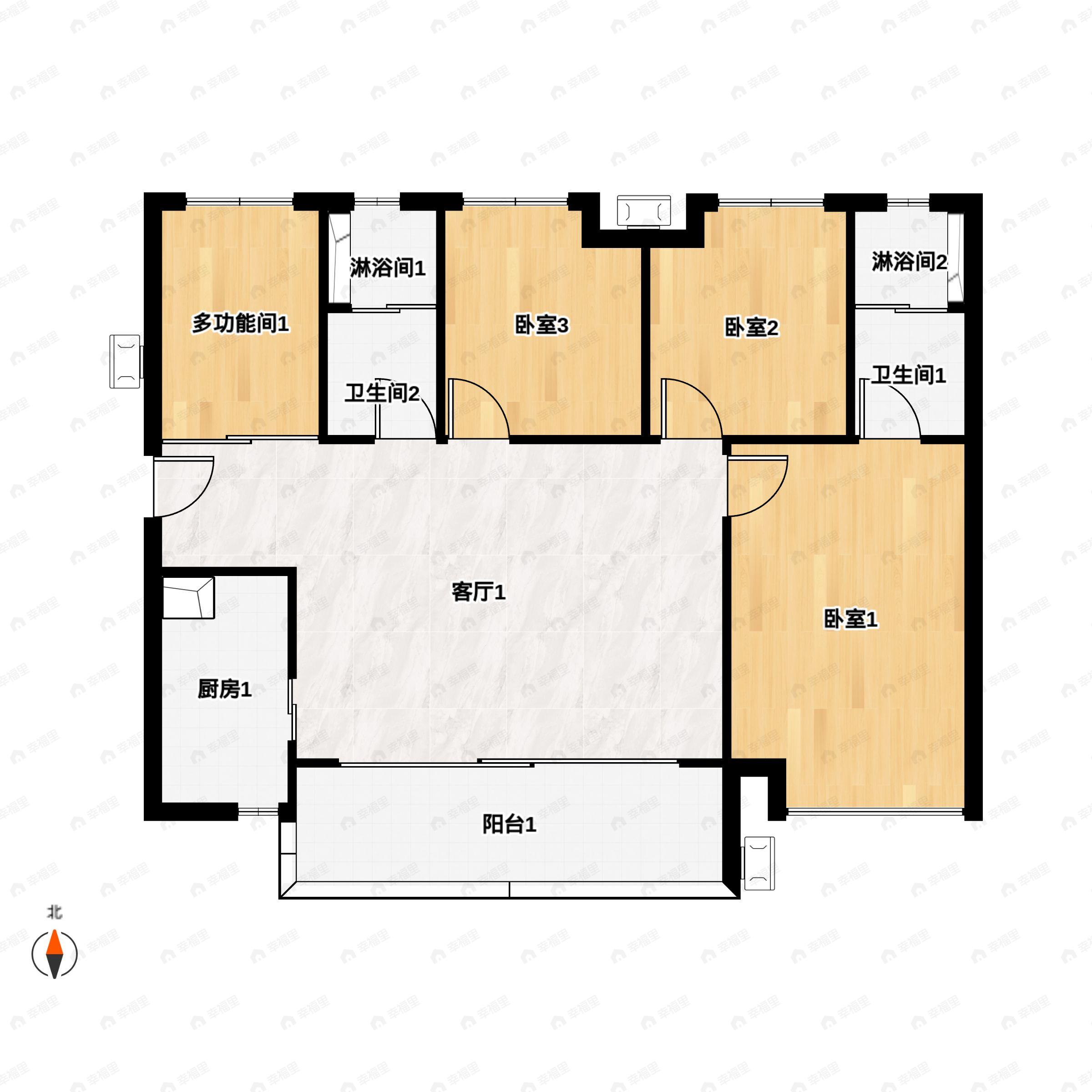 4室2厅2卫建面116平户型图