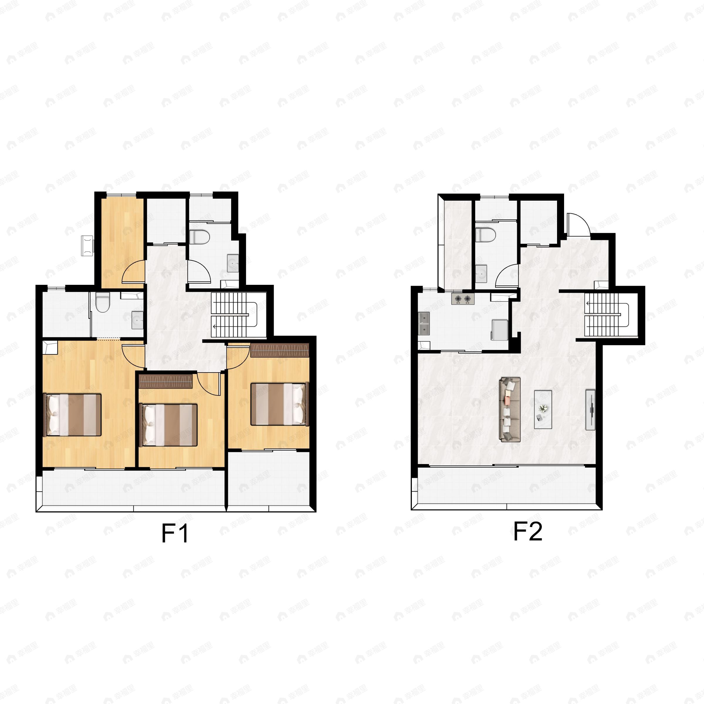 3室2厅3卫建面175平东南|西南户型图