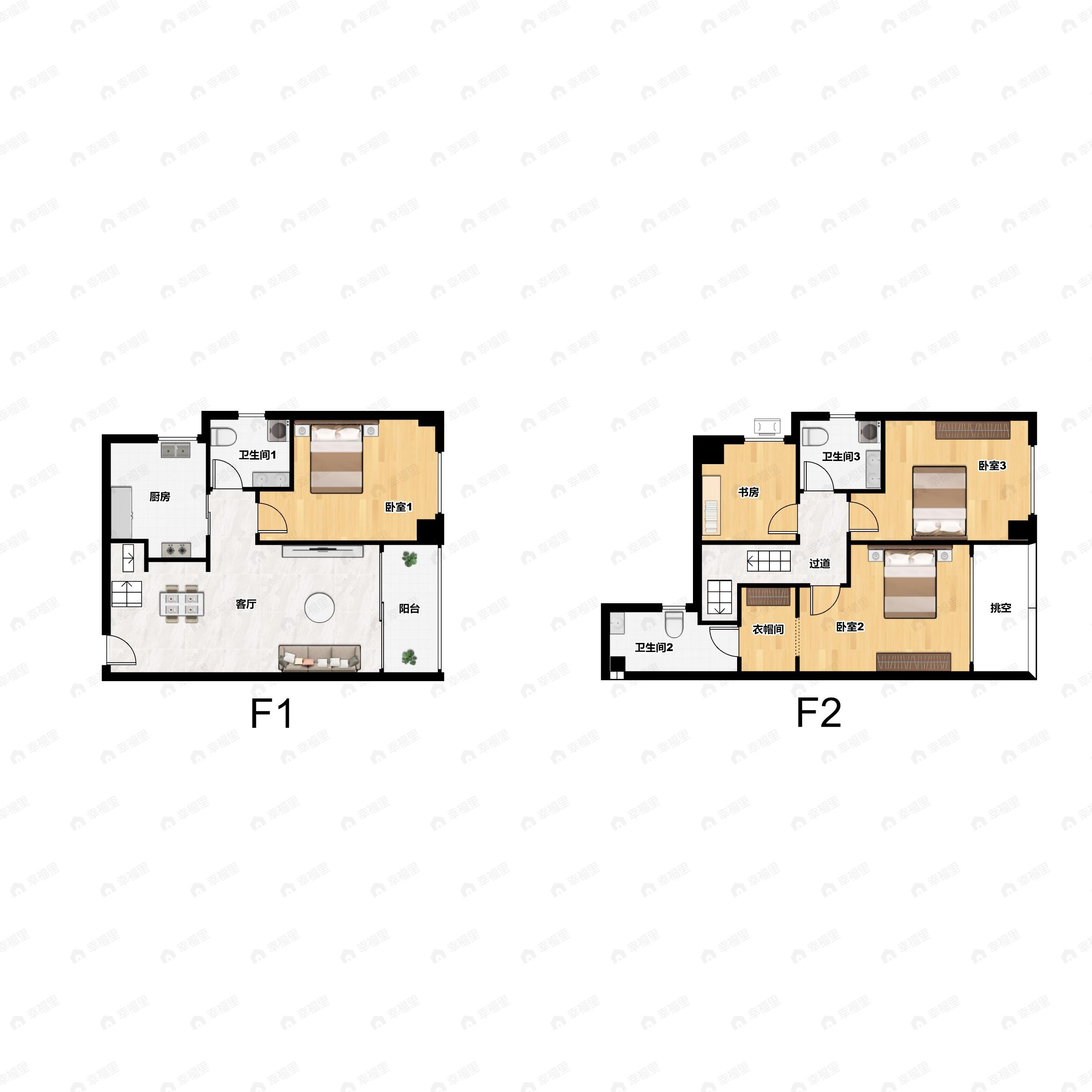 4室2厅3卫建面110m²南户型图