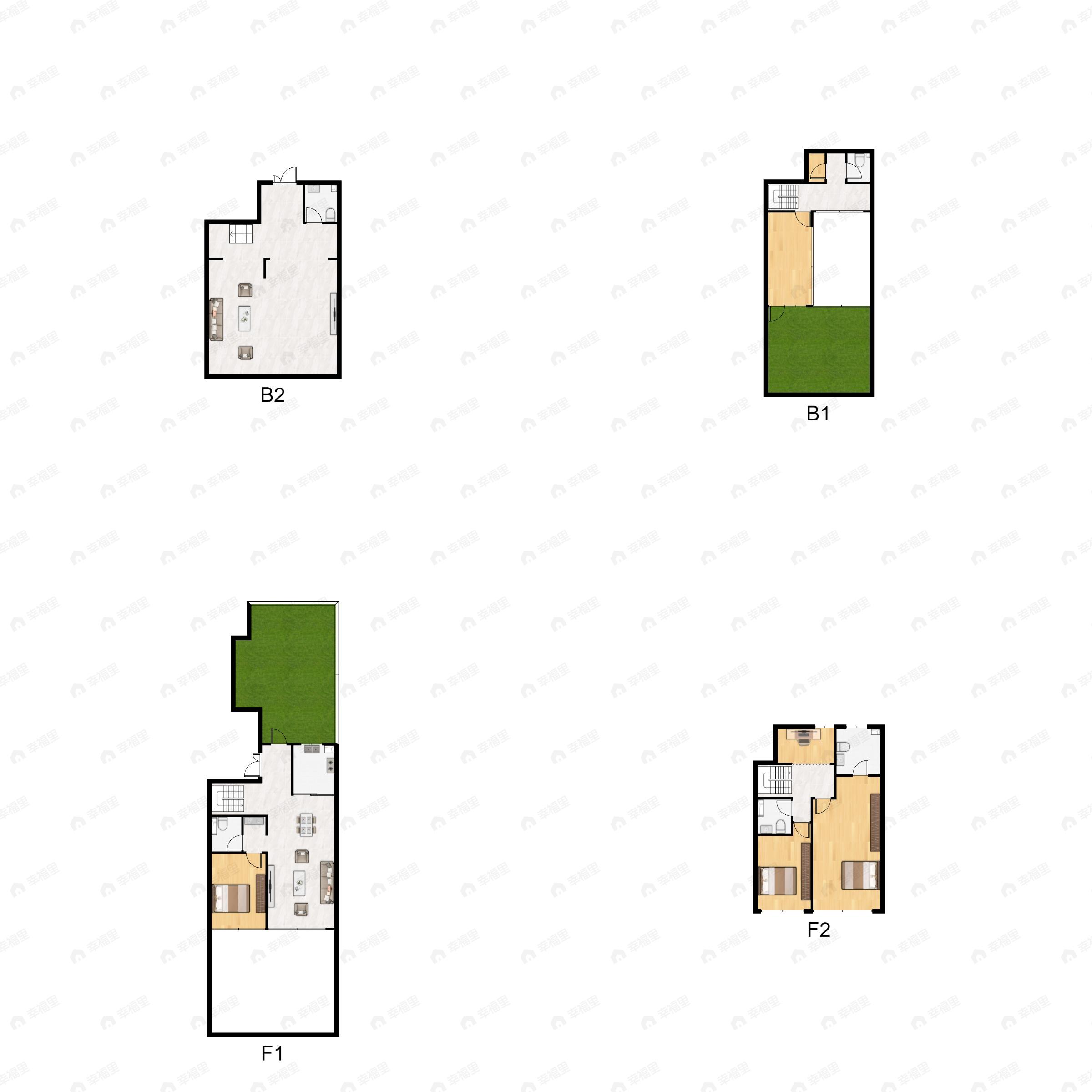 4室4厅6卫建面132平户型图
