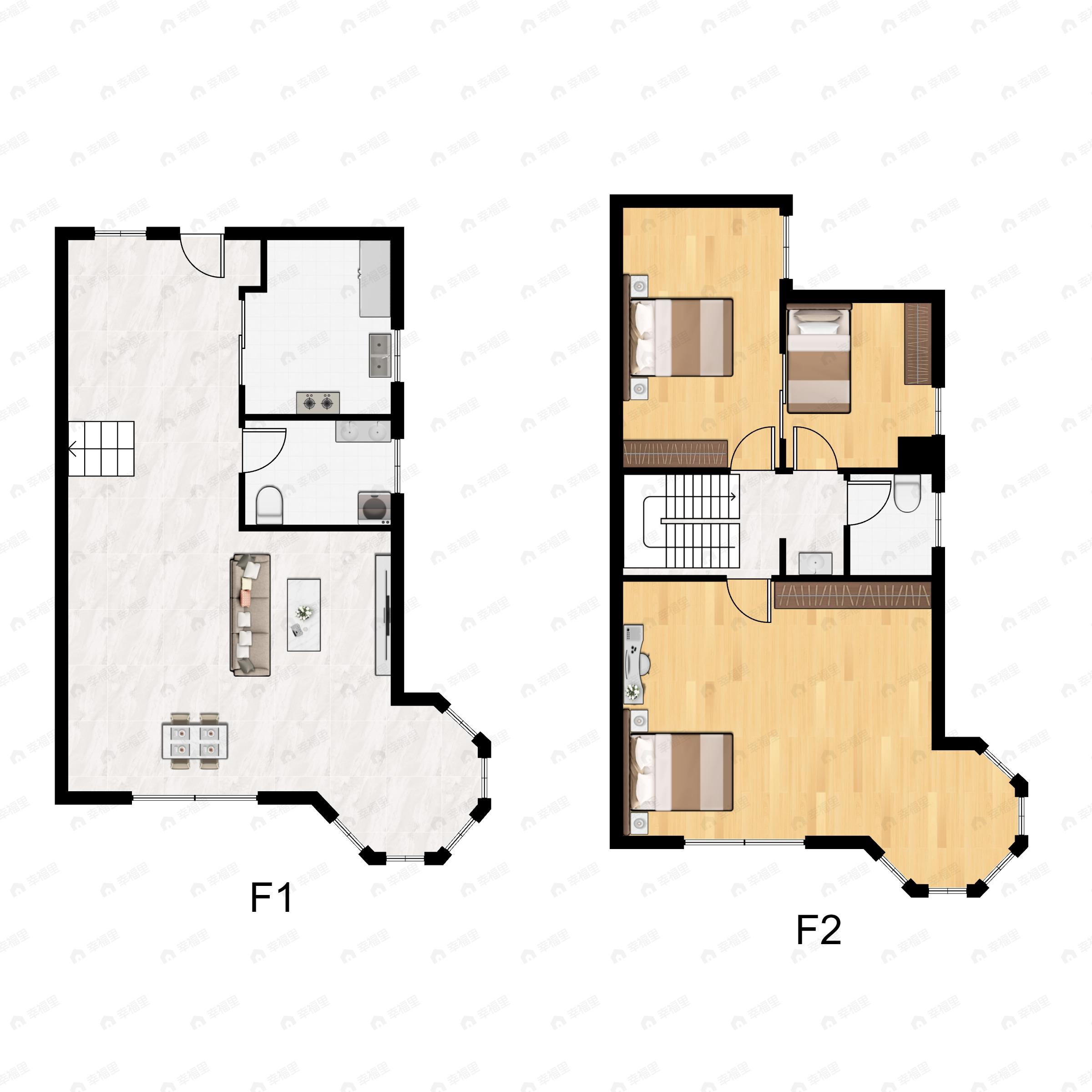 3室1厅2卫建面166平户型图