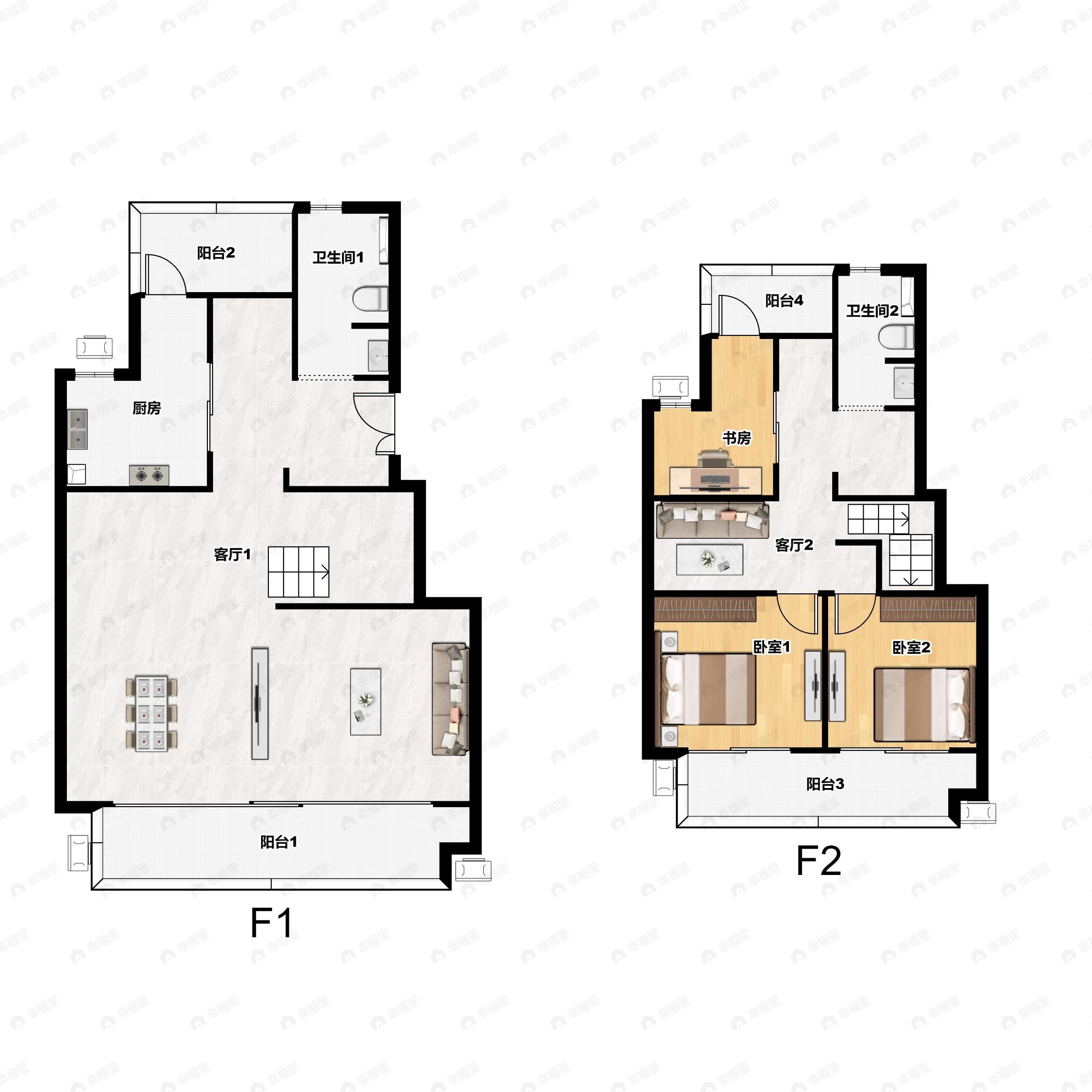 3室2厅2卫建面140平户型图