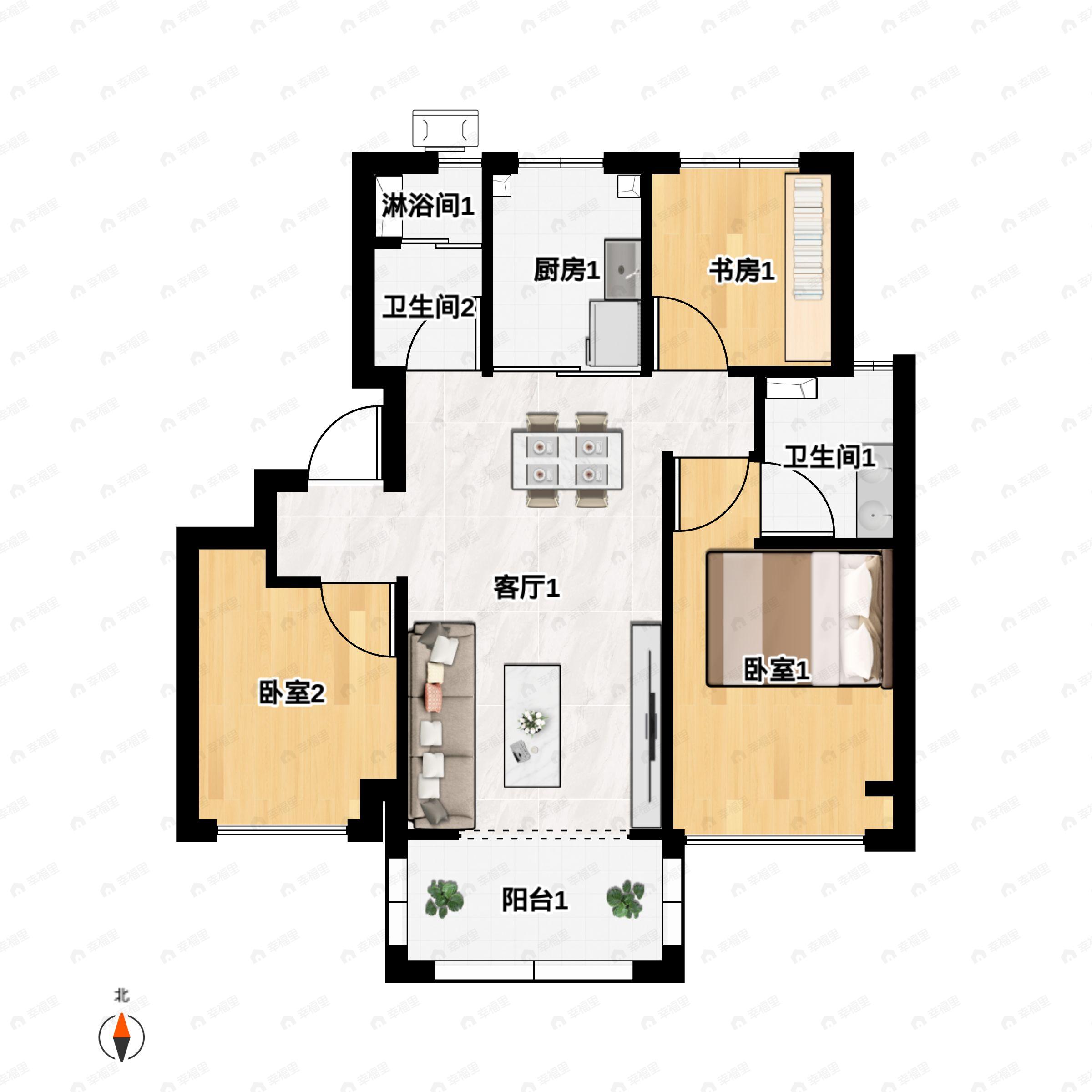 中建大椿·嘉利椿廷3室2厅2卫户型图