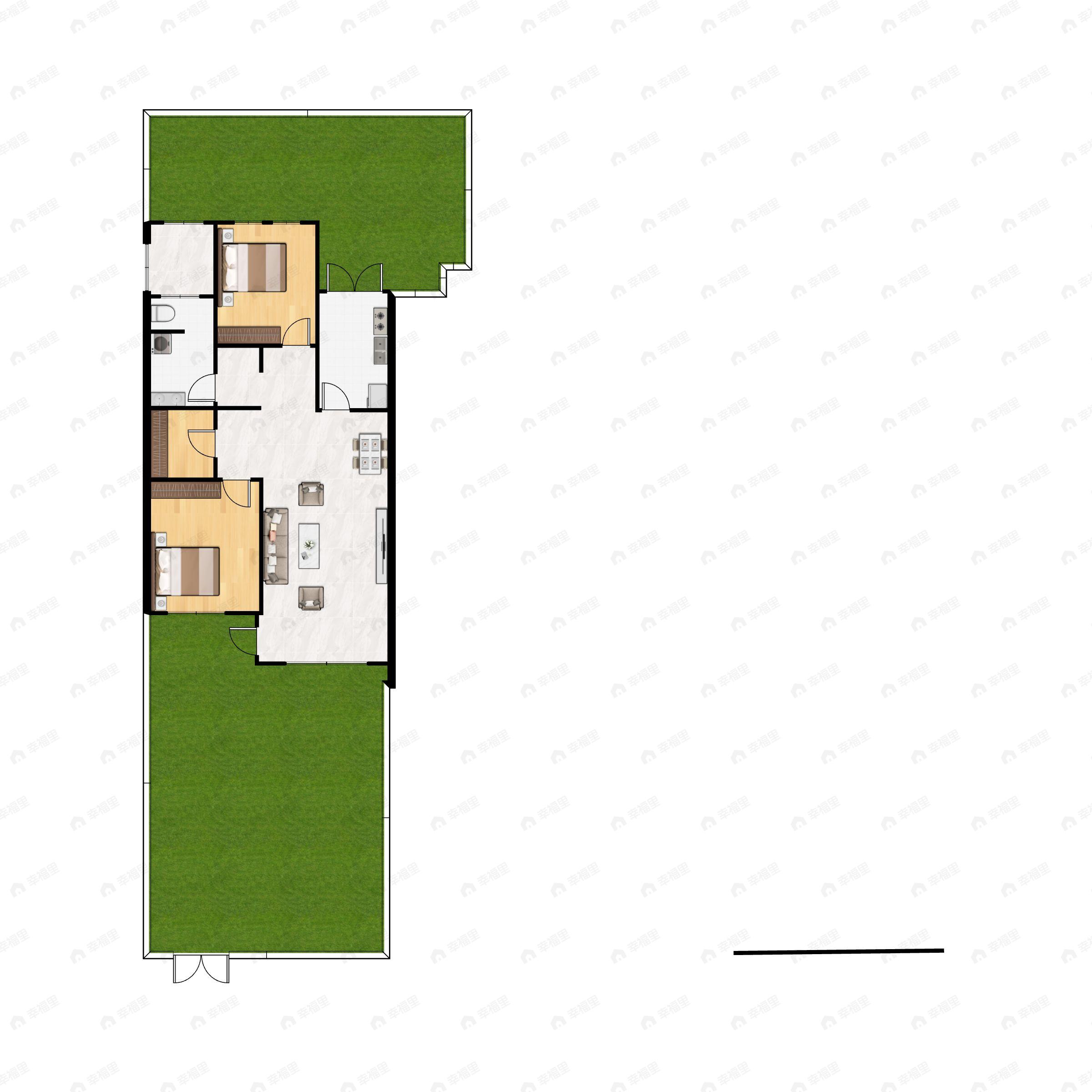 远洋假日养生庄园2室2厅1卫户型图