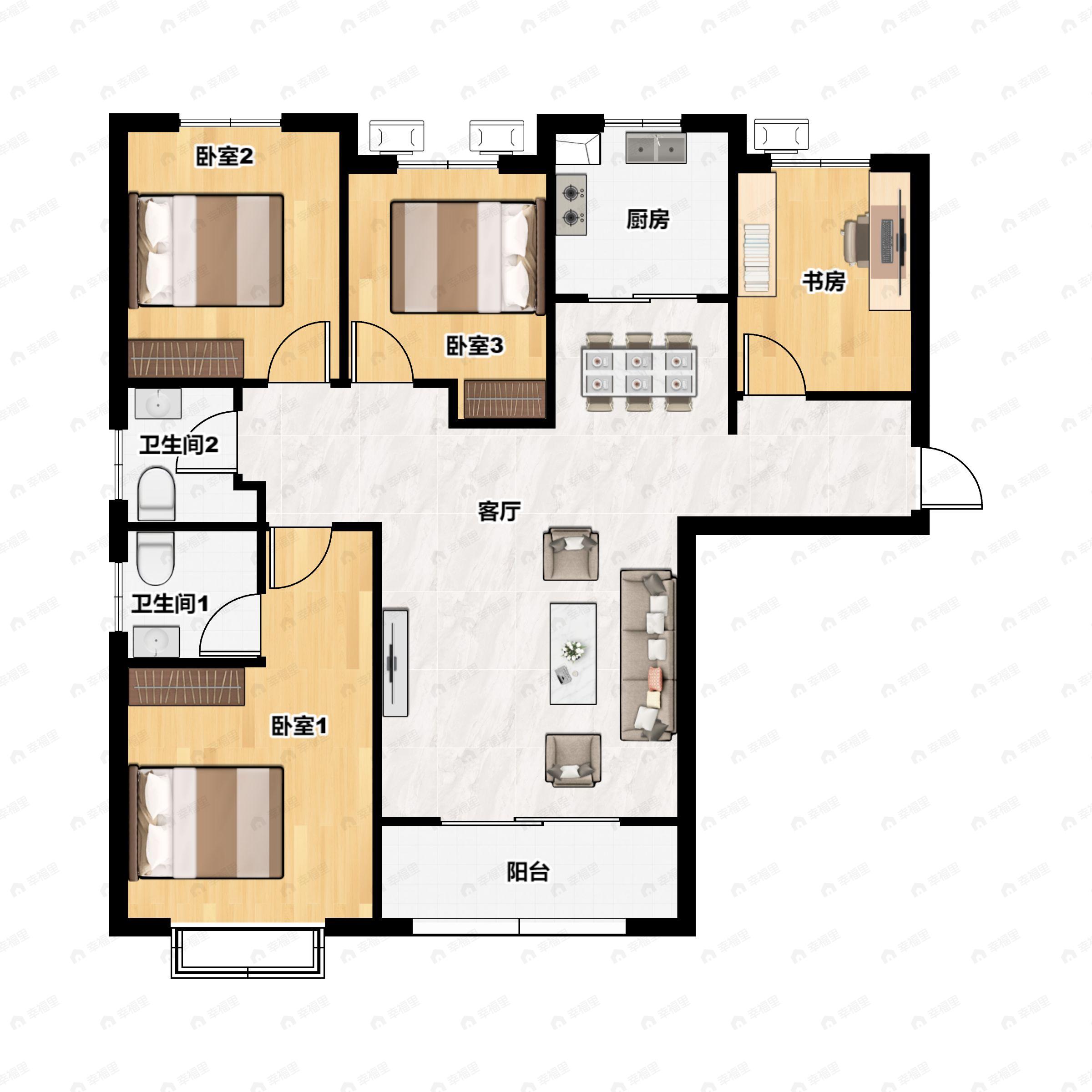 商都阜园4室2厅2卫户型图