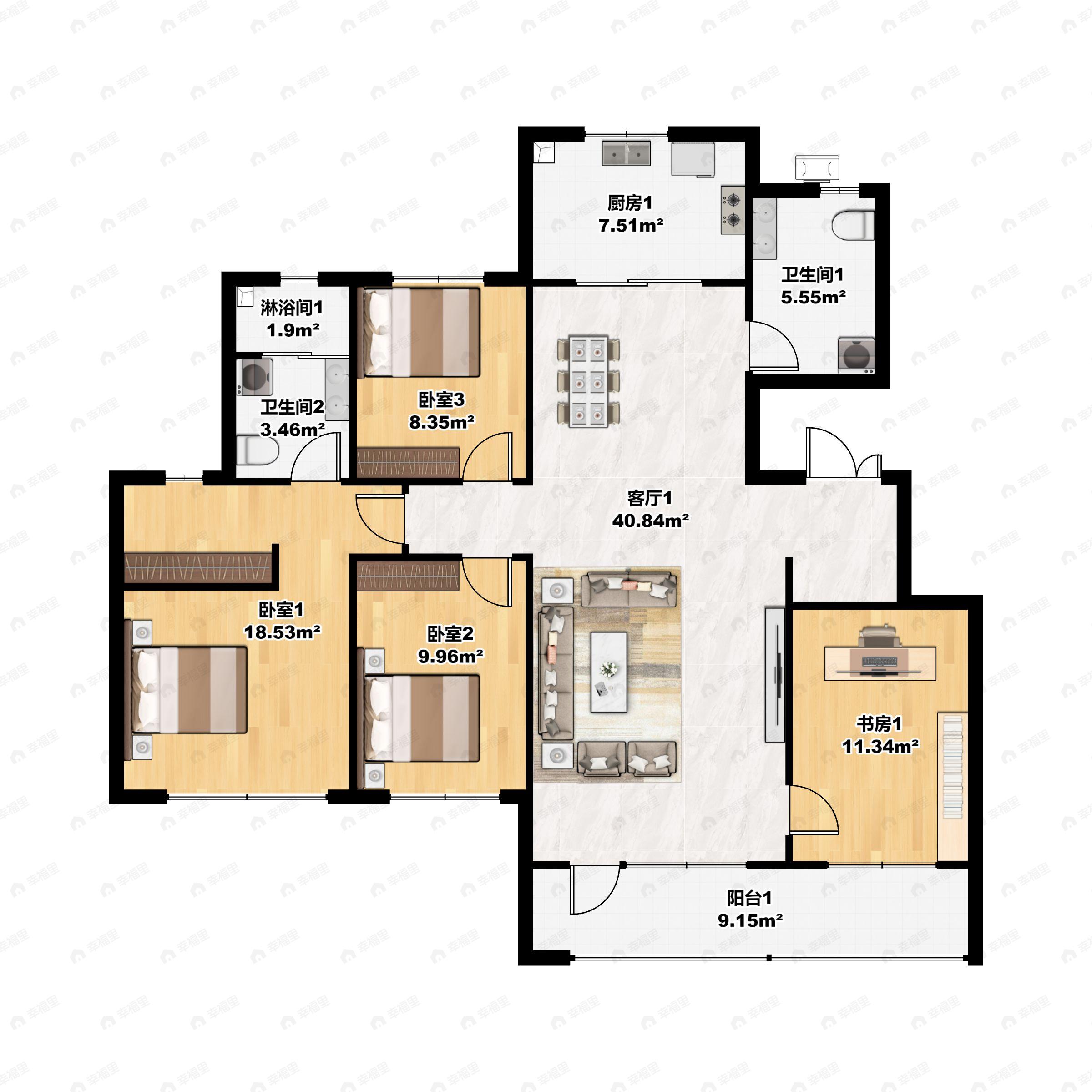 融创观澜壹号4室2厅2卫户型图