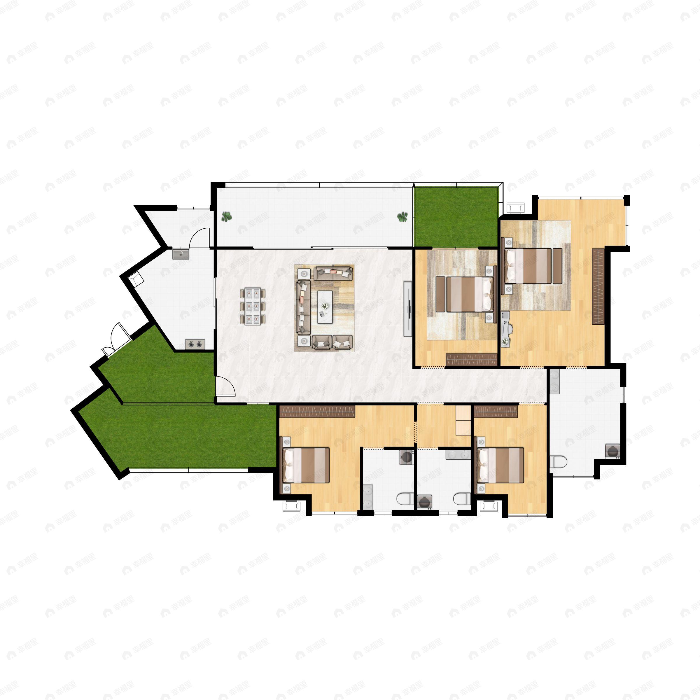 新鸿基悦城4室2厅3卫户型图