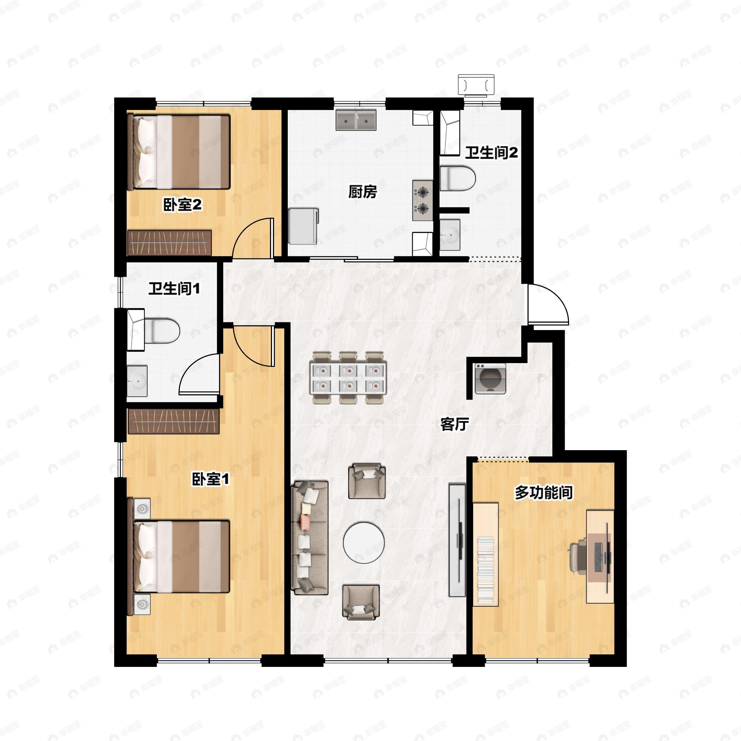 越秀星樾3室2厅2卫户型图