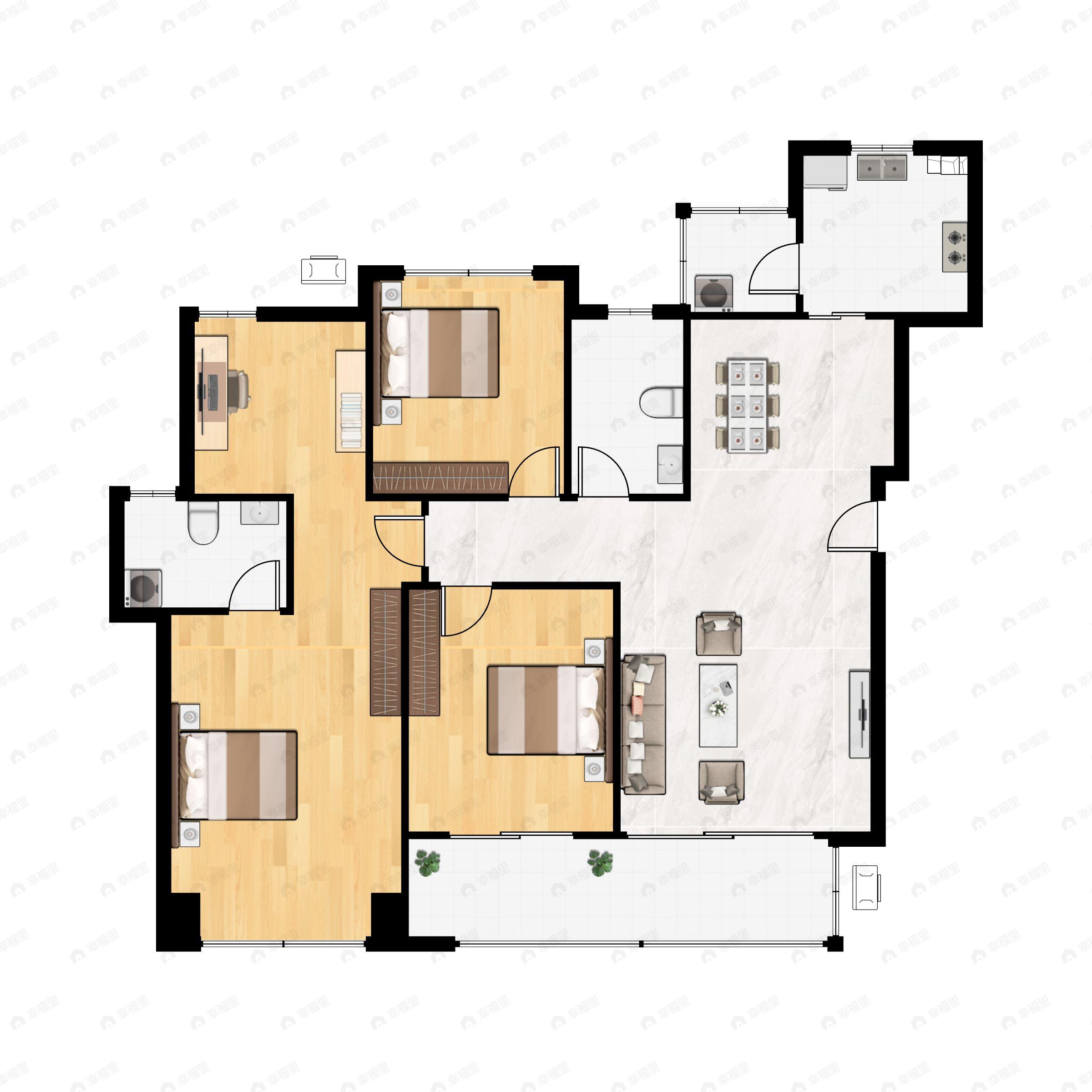 4室2厅2卫建面116平户型图