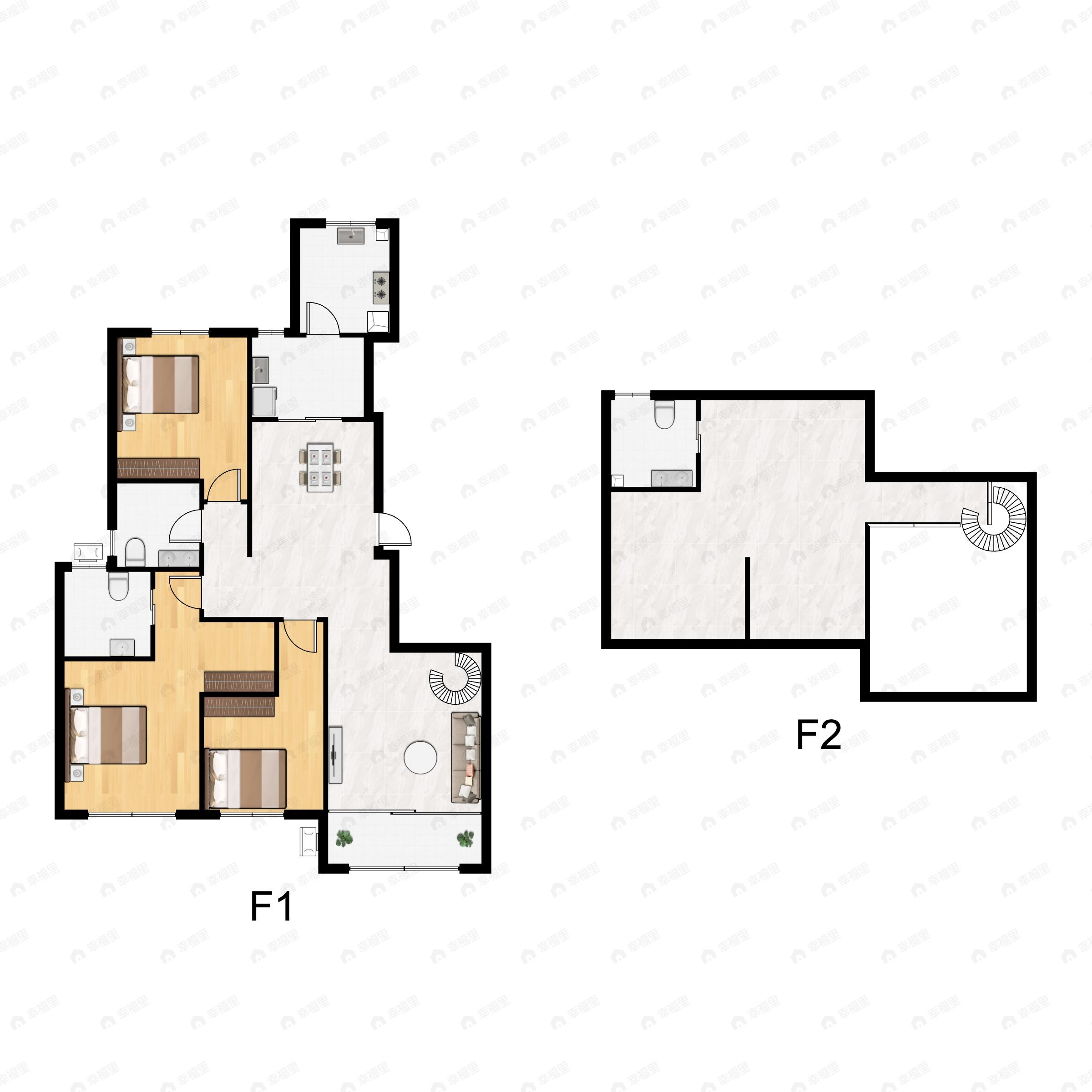 3室2厅3卫建面139平南户型图