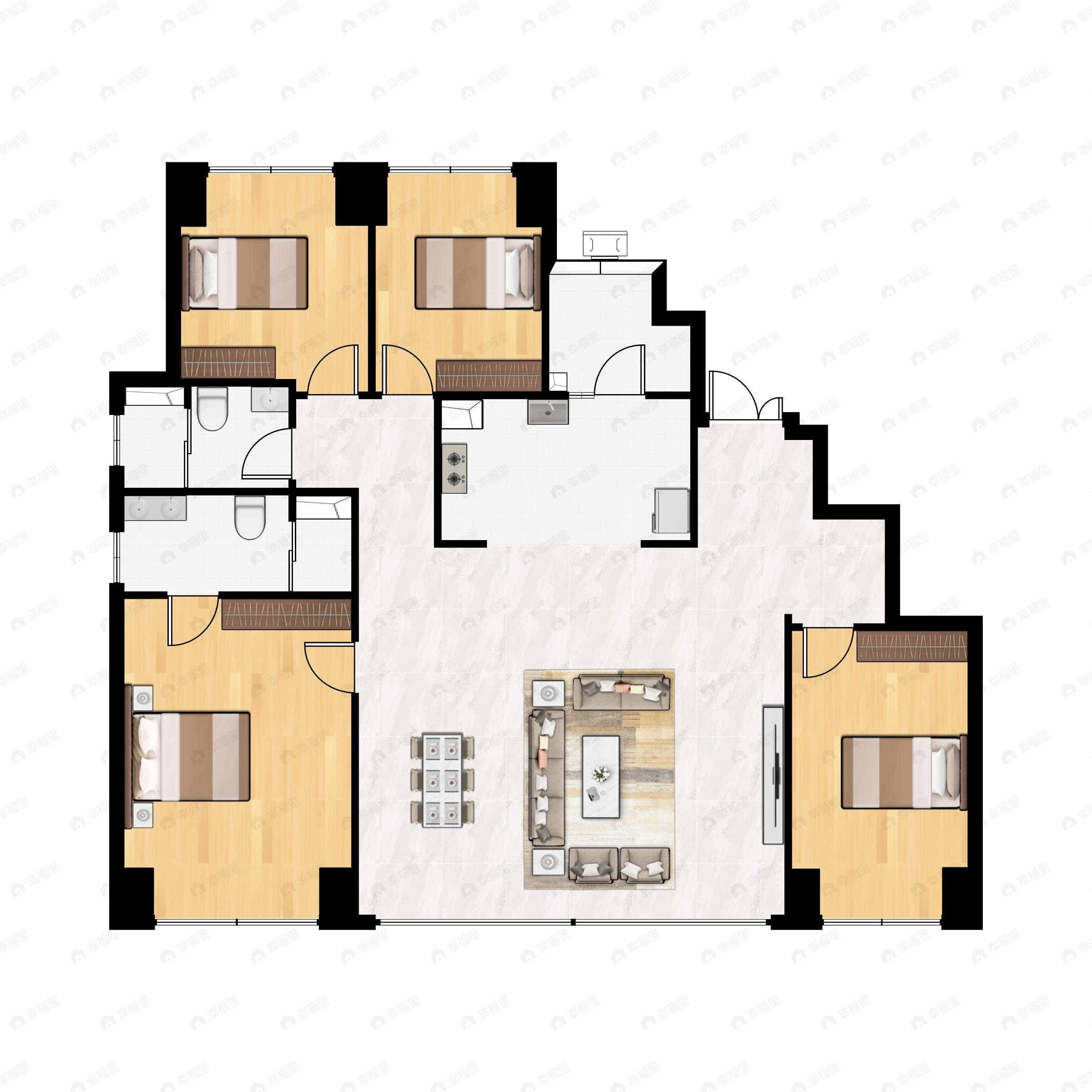 龙湖江山颂4室2厅2卫户型图