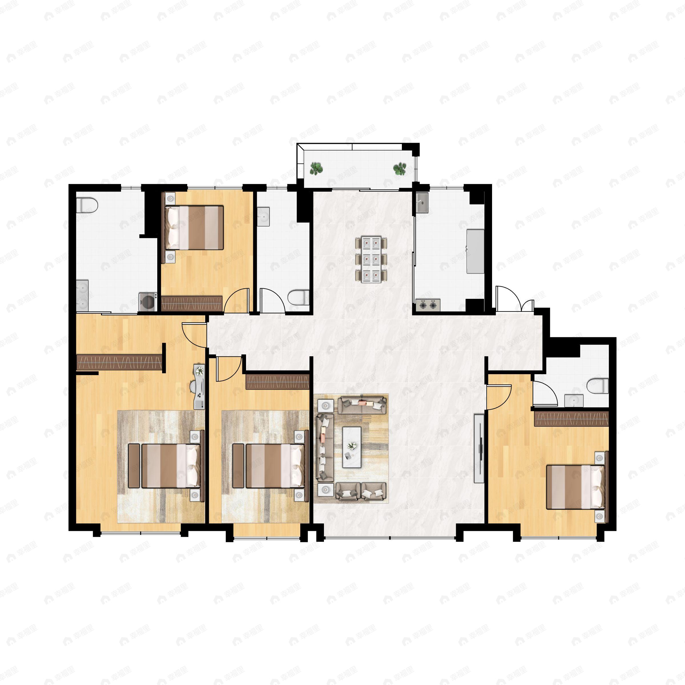 梅江壹号院一期4室2厅3卫户型图