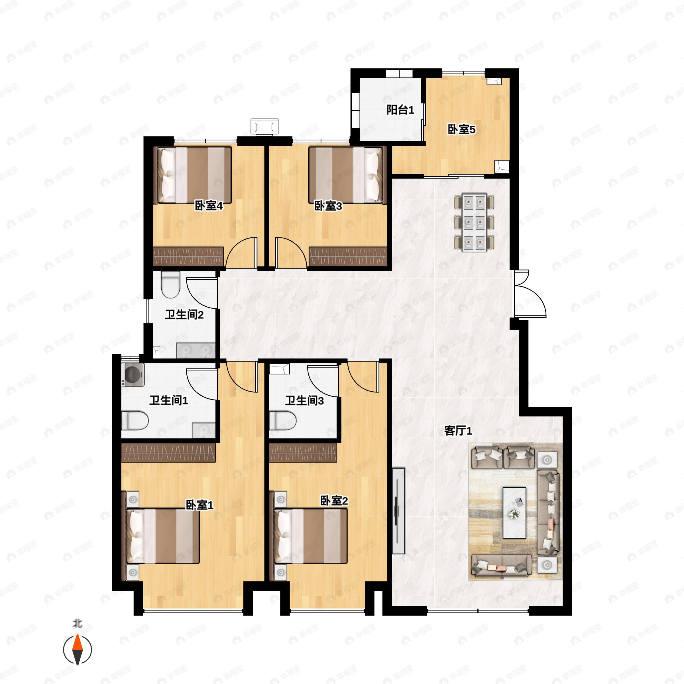 蓝光公园华府4室2厅2卫户型图