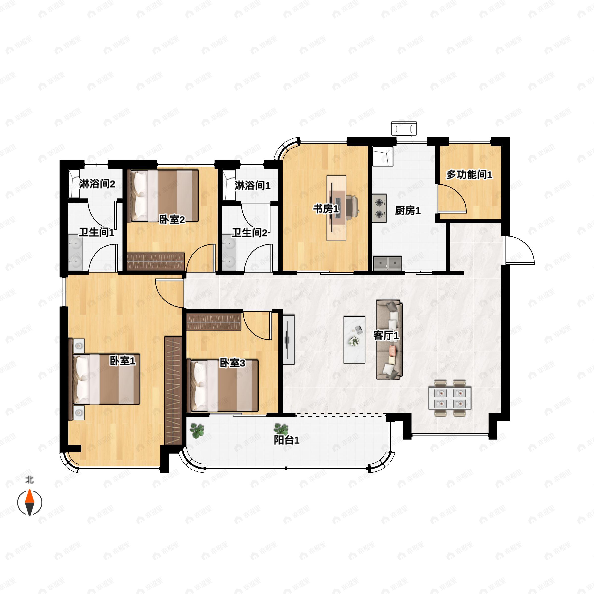 4室2厅2卫建面149平户型图