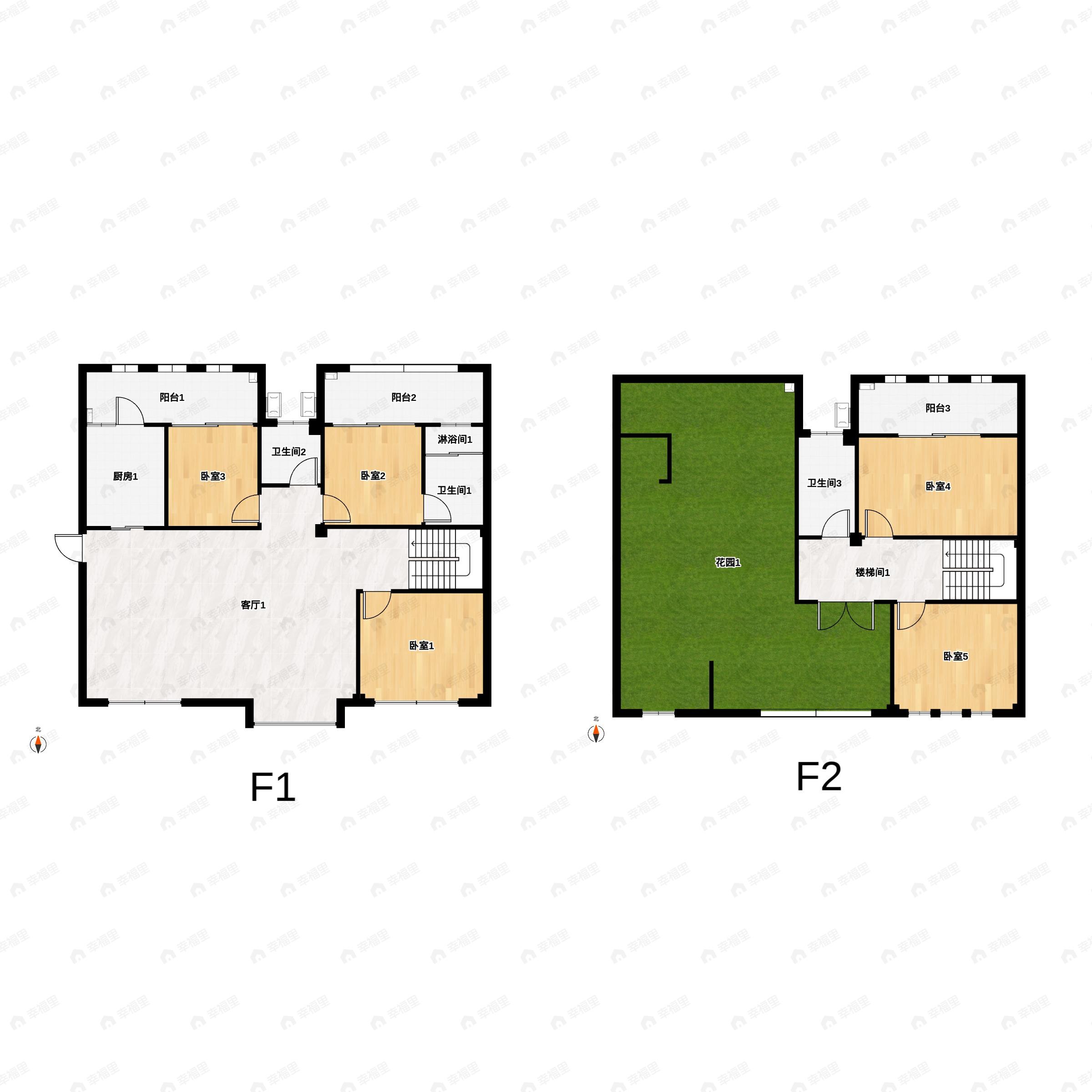 5室2厅3卫建面178平西北|西南户型图