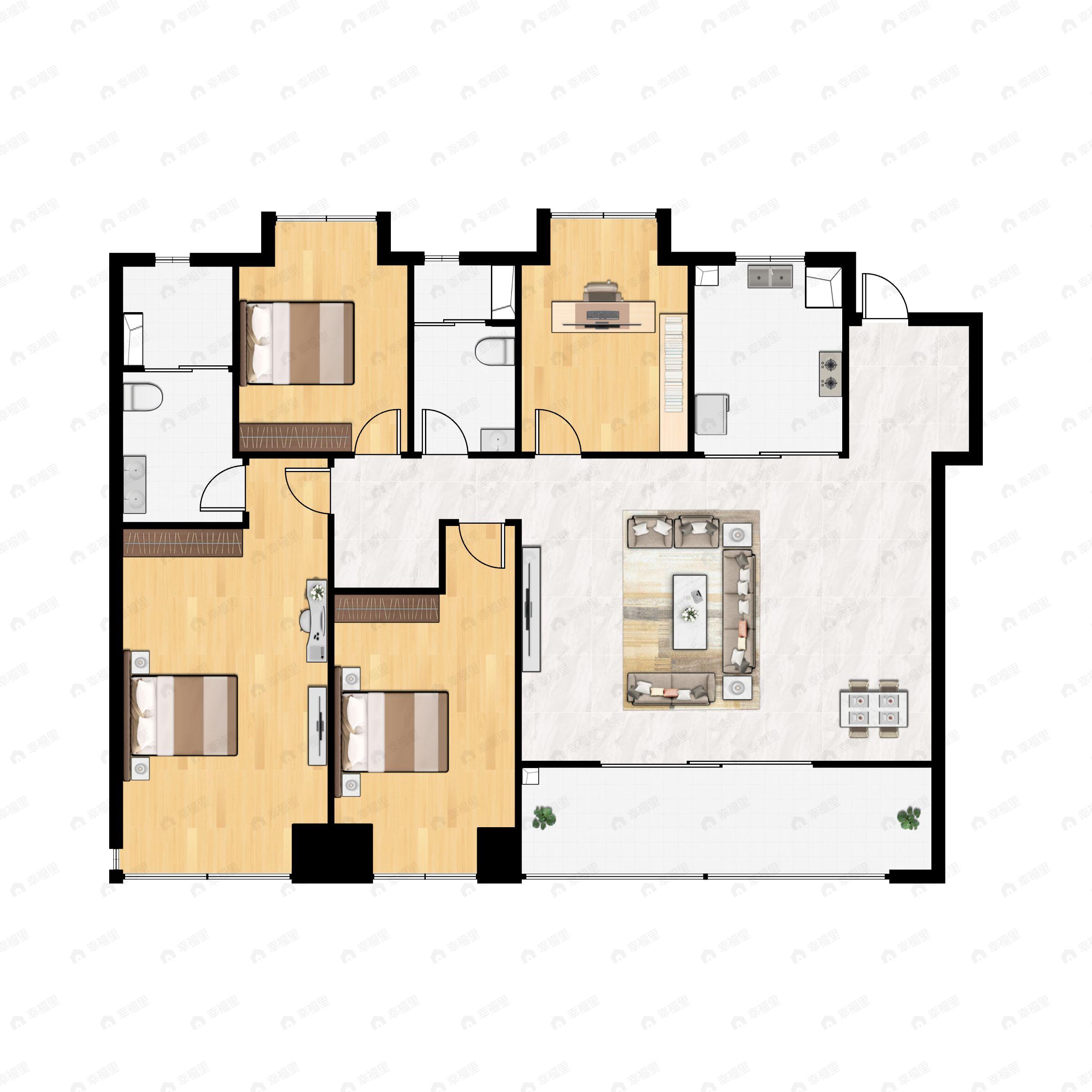 4室2厅2卫建面189平南户型图