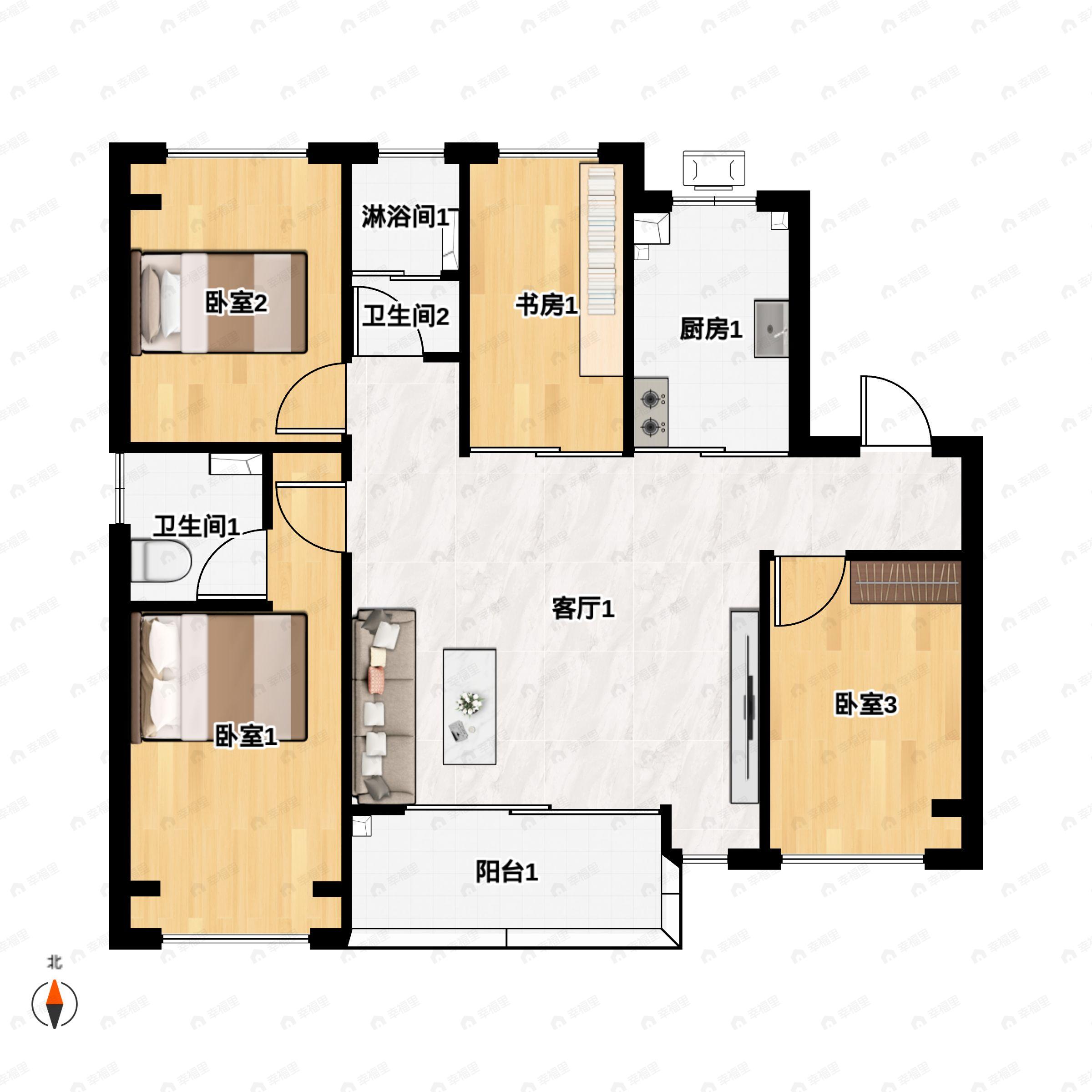 中国铁建·熙语4室2厅2卫户型图