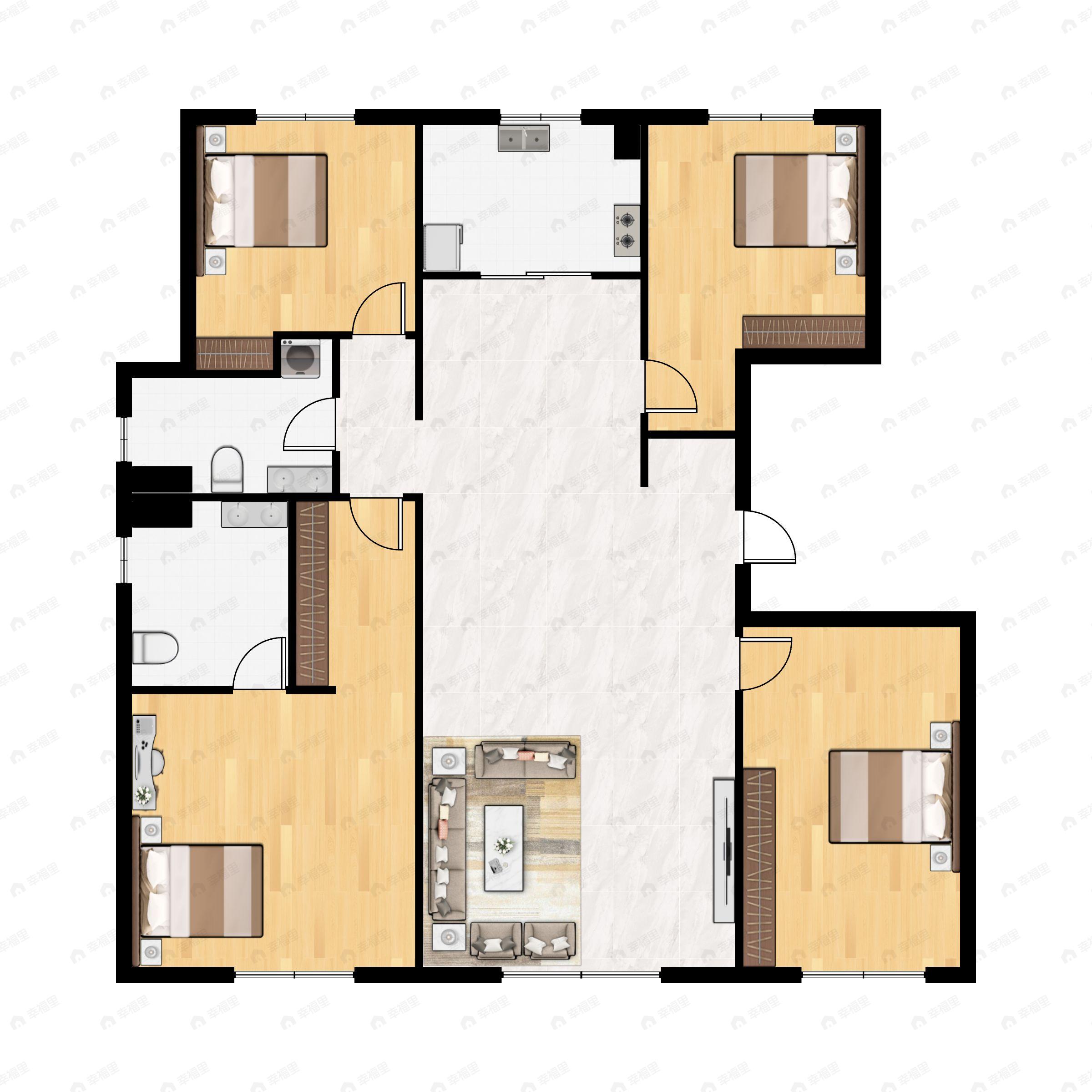 绿地城二期4室2厅2卫户型图