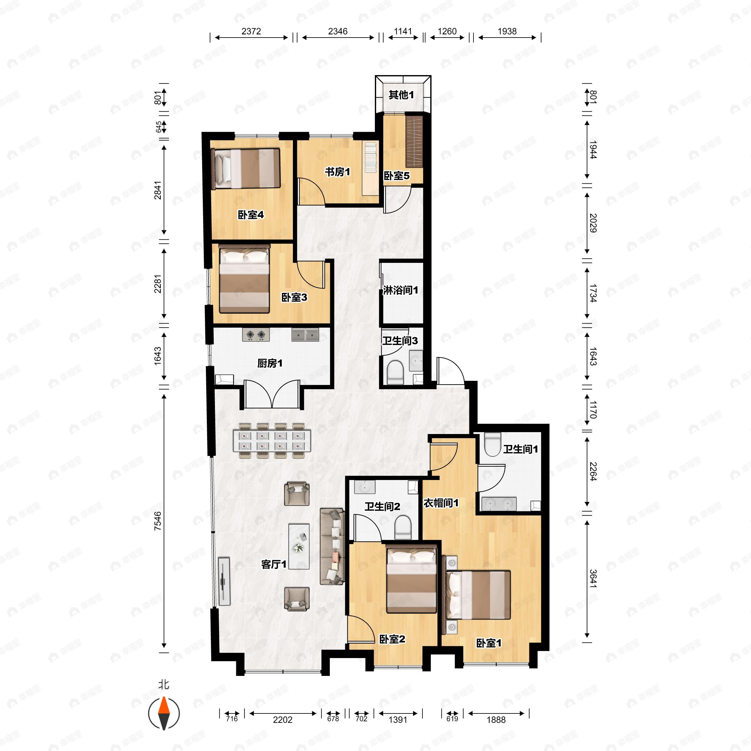 懋源煜泽台5室2厅3卫户型图