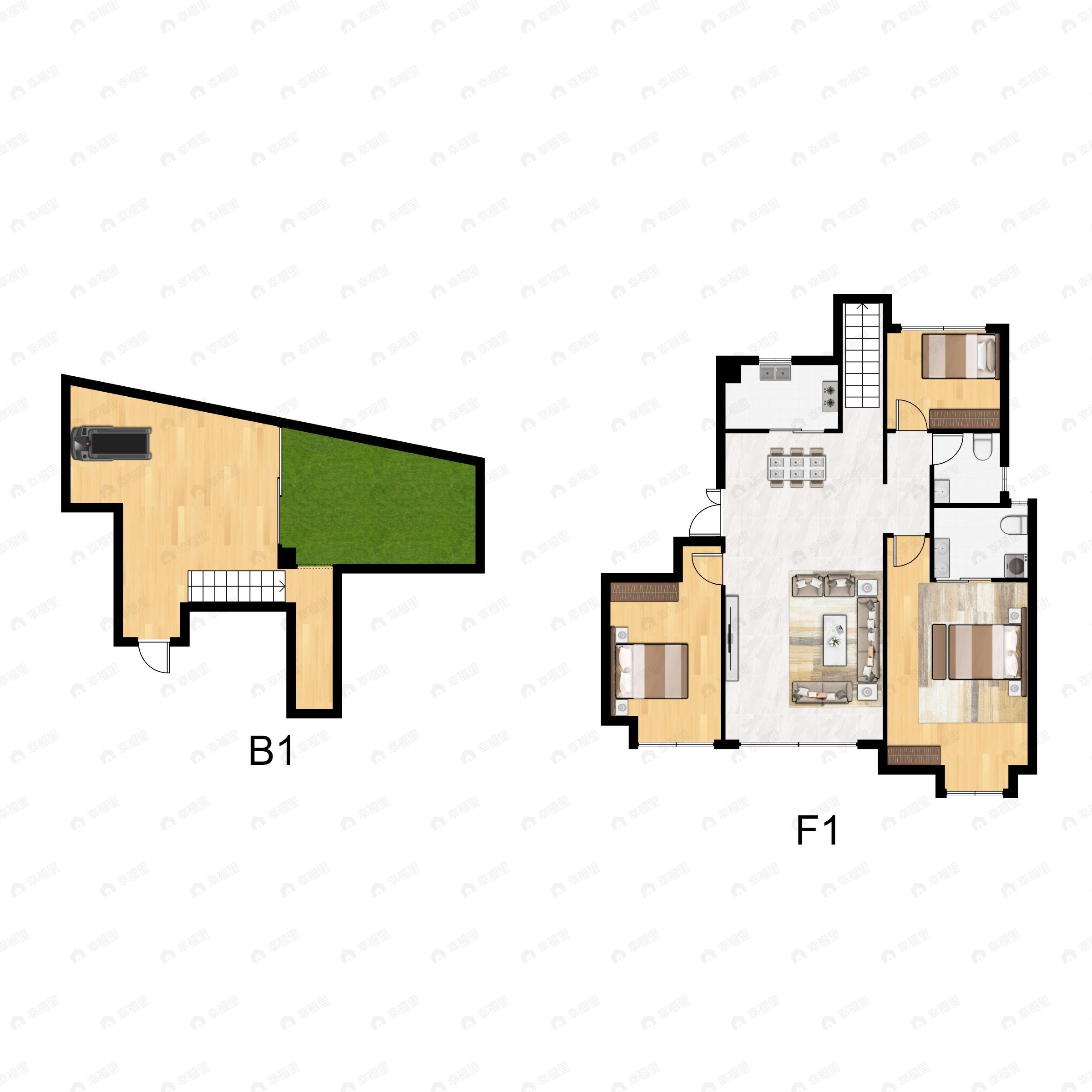 3室2厅2卫建面173平户型图