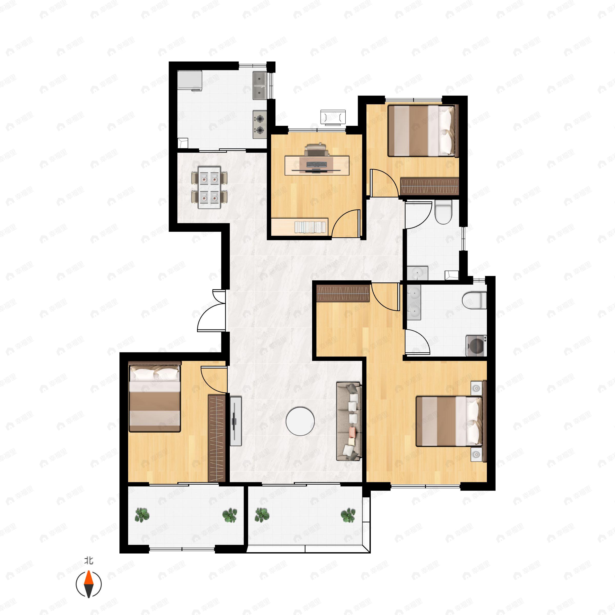 白桦林溪4室2厅2卫户型图