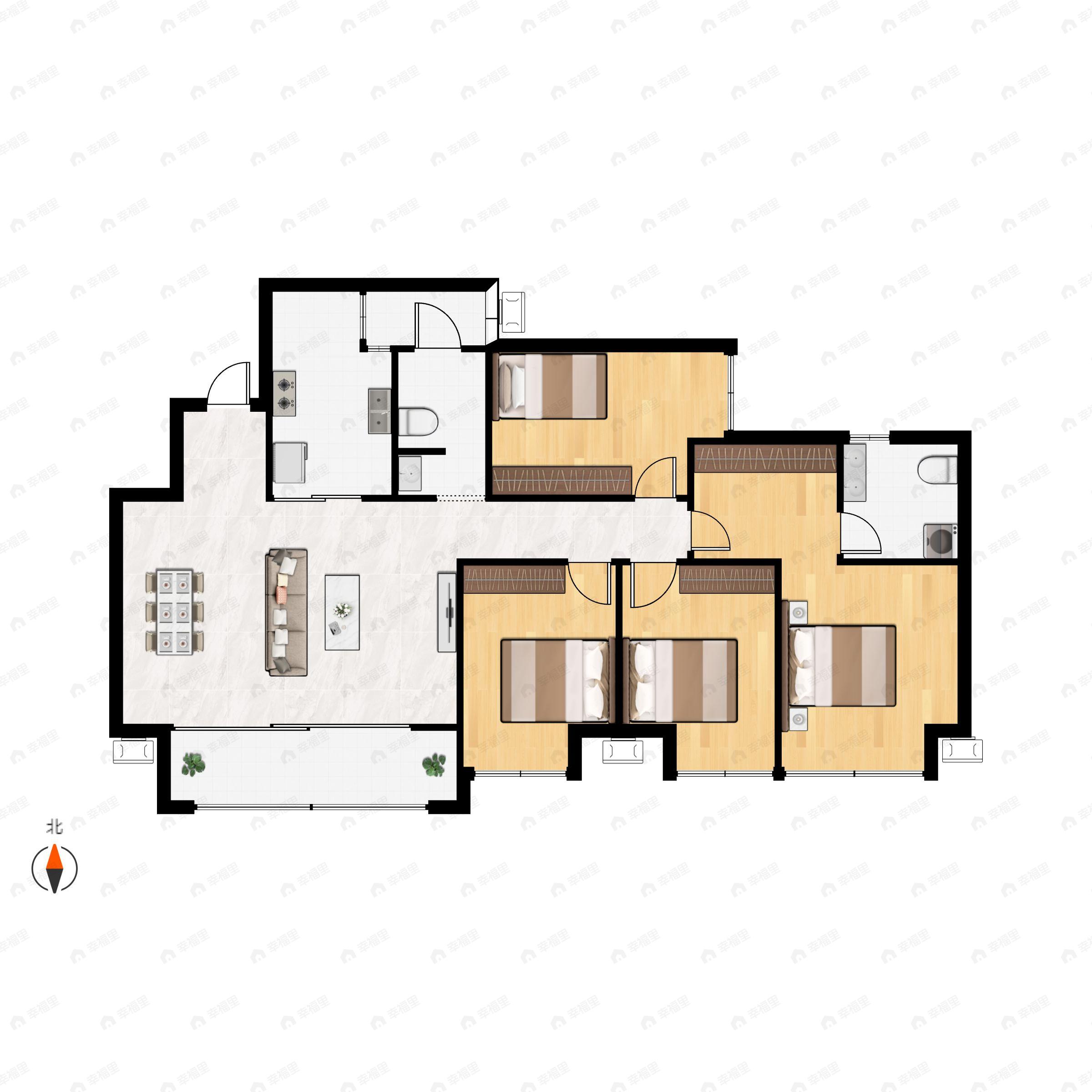 春月锦庐4室2厅2卫户型图