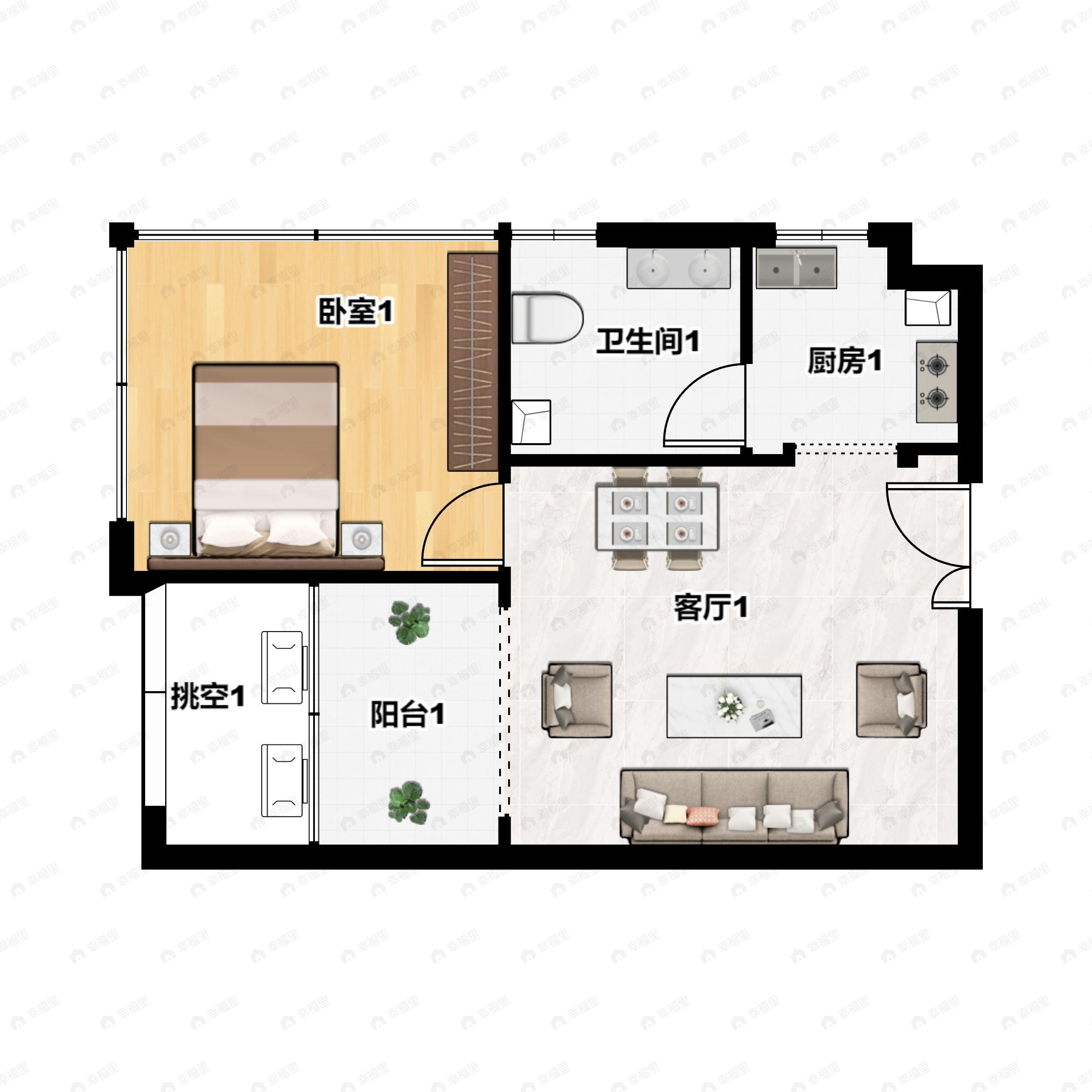 峰度天下1室1厅1卫户型图