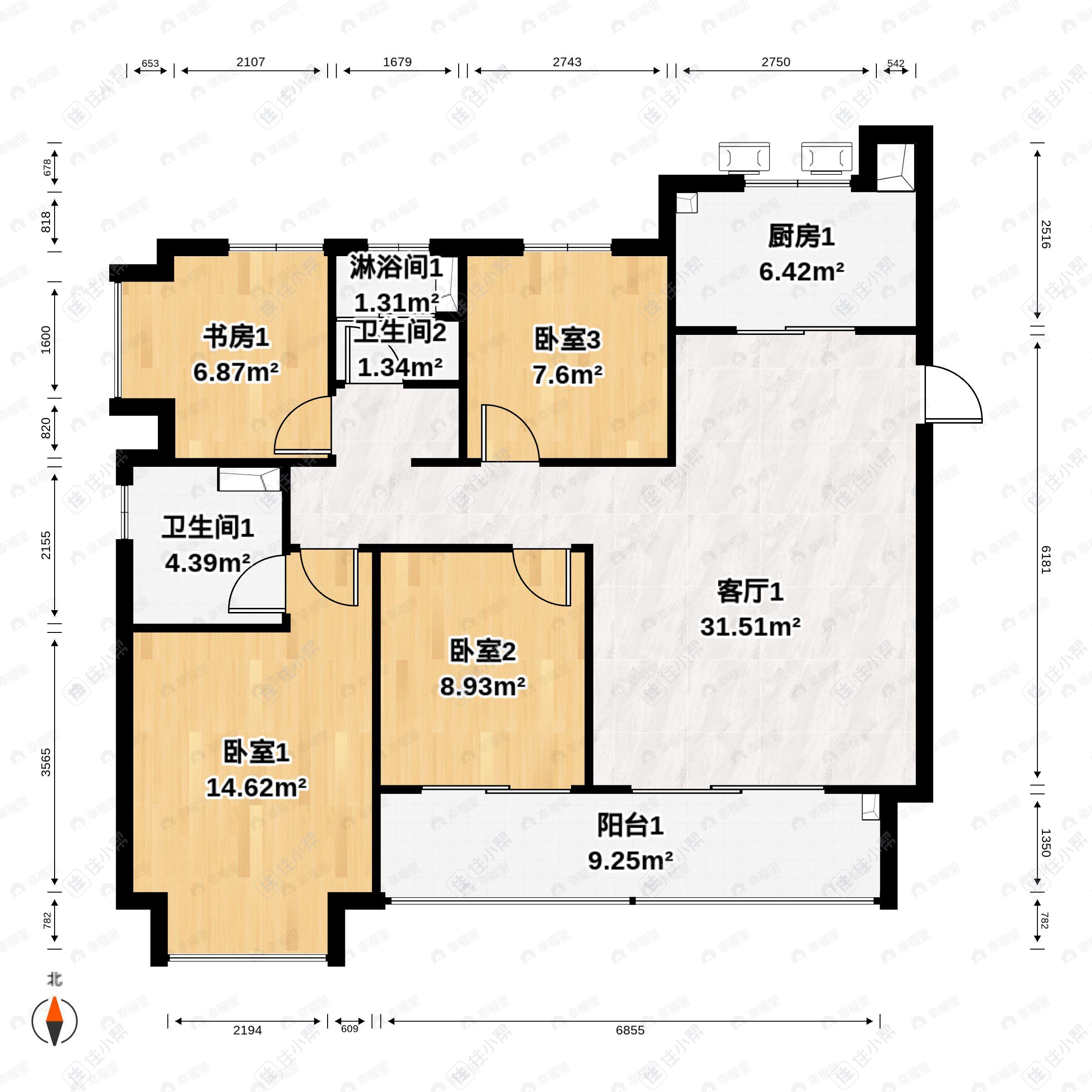 绿城春栖月颂4室2厅2卫户型图