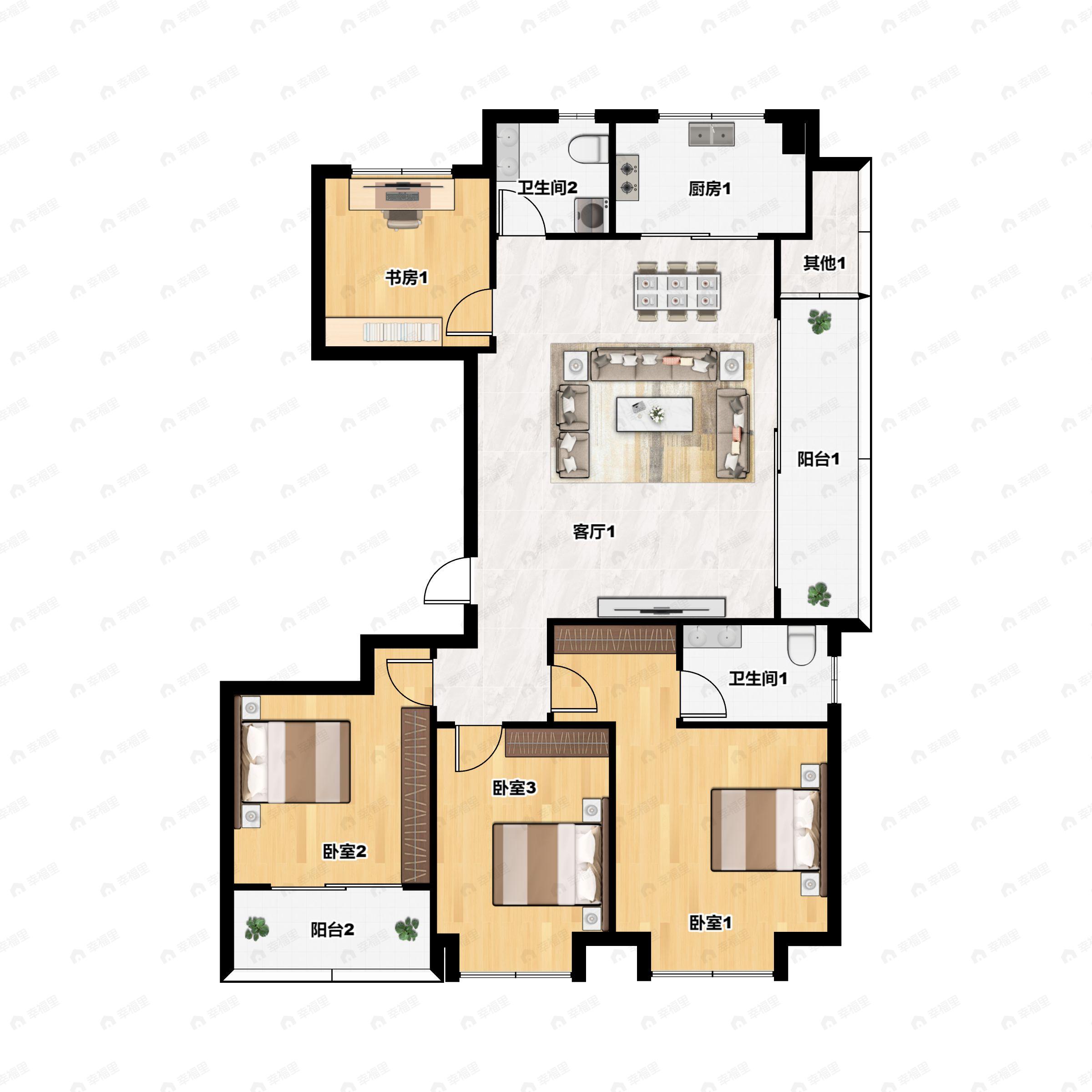 望品4室2厅2卫户型图