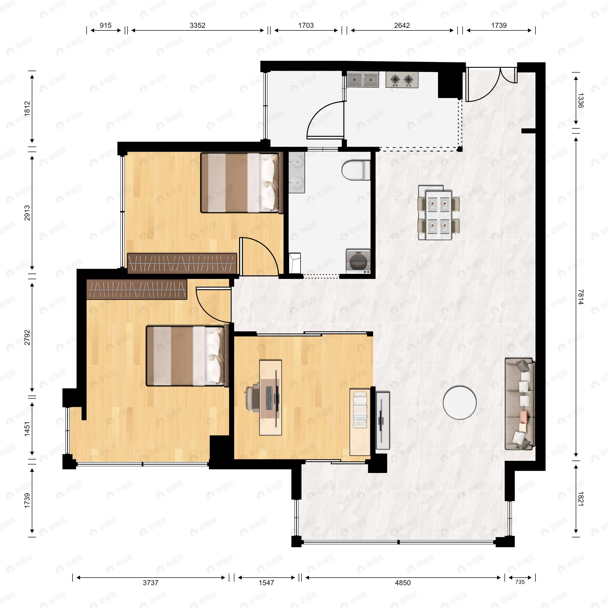 星岛星时区3室2厅1卫户型图