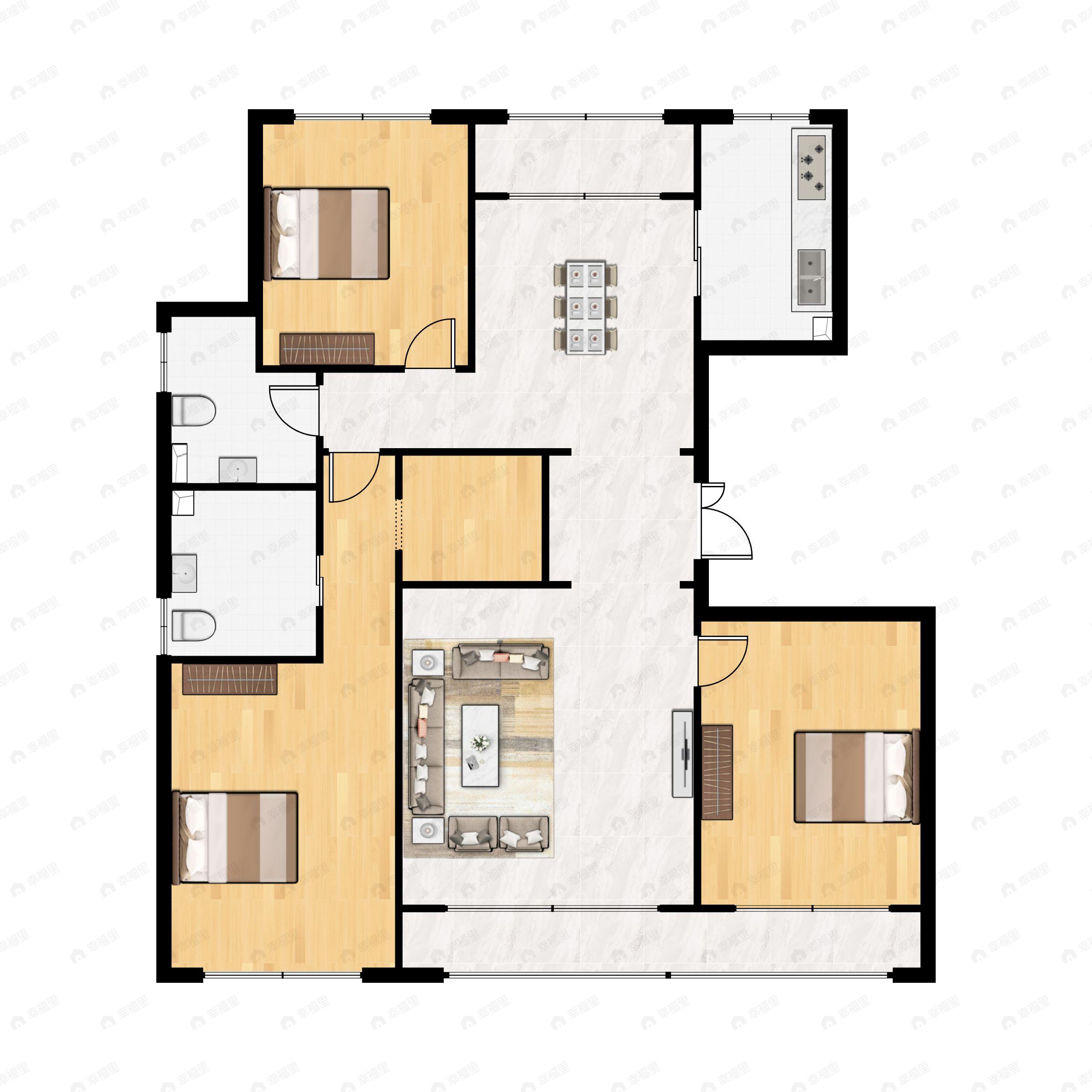 秦基澜城一期3室2厅1卫户型图