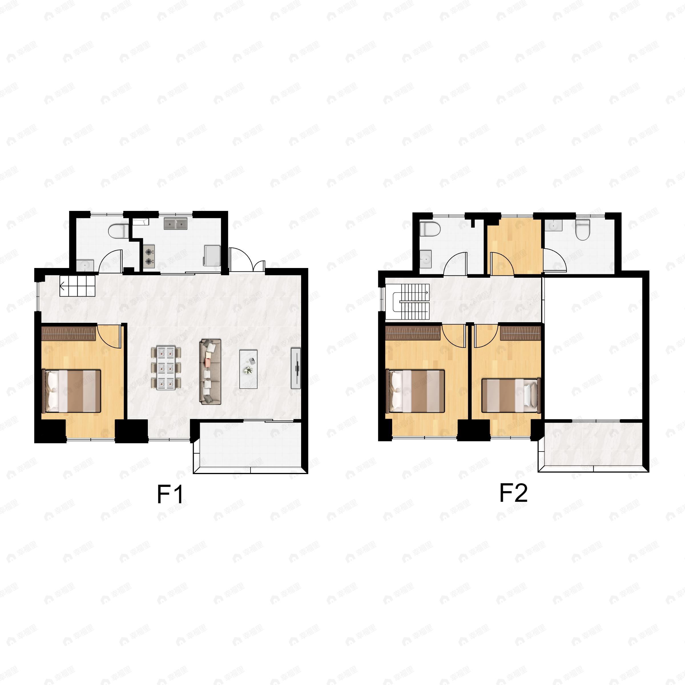 3室2厅3卫建面140平户型图
