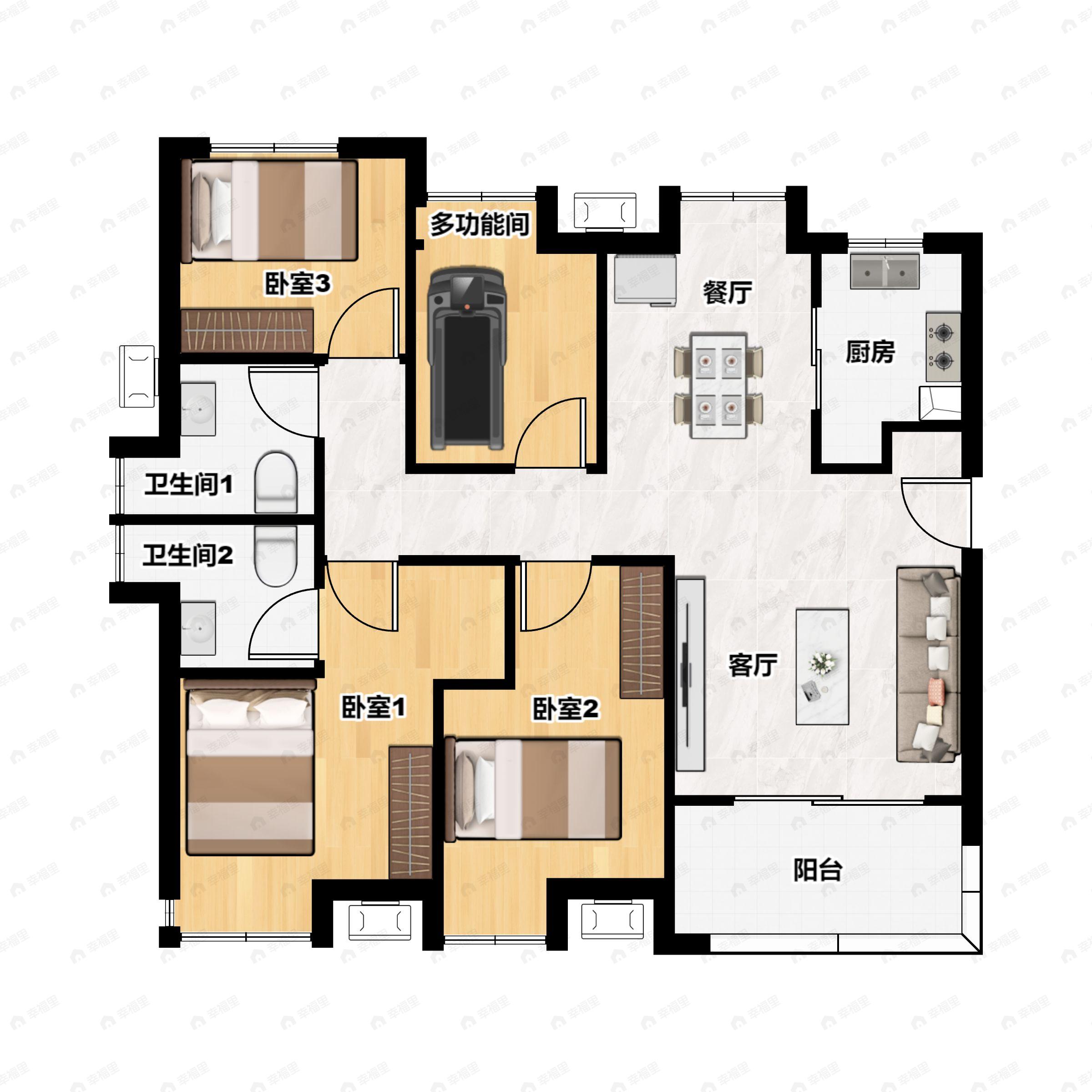 中铁诺德逸都4室2厅2卫户型图