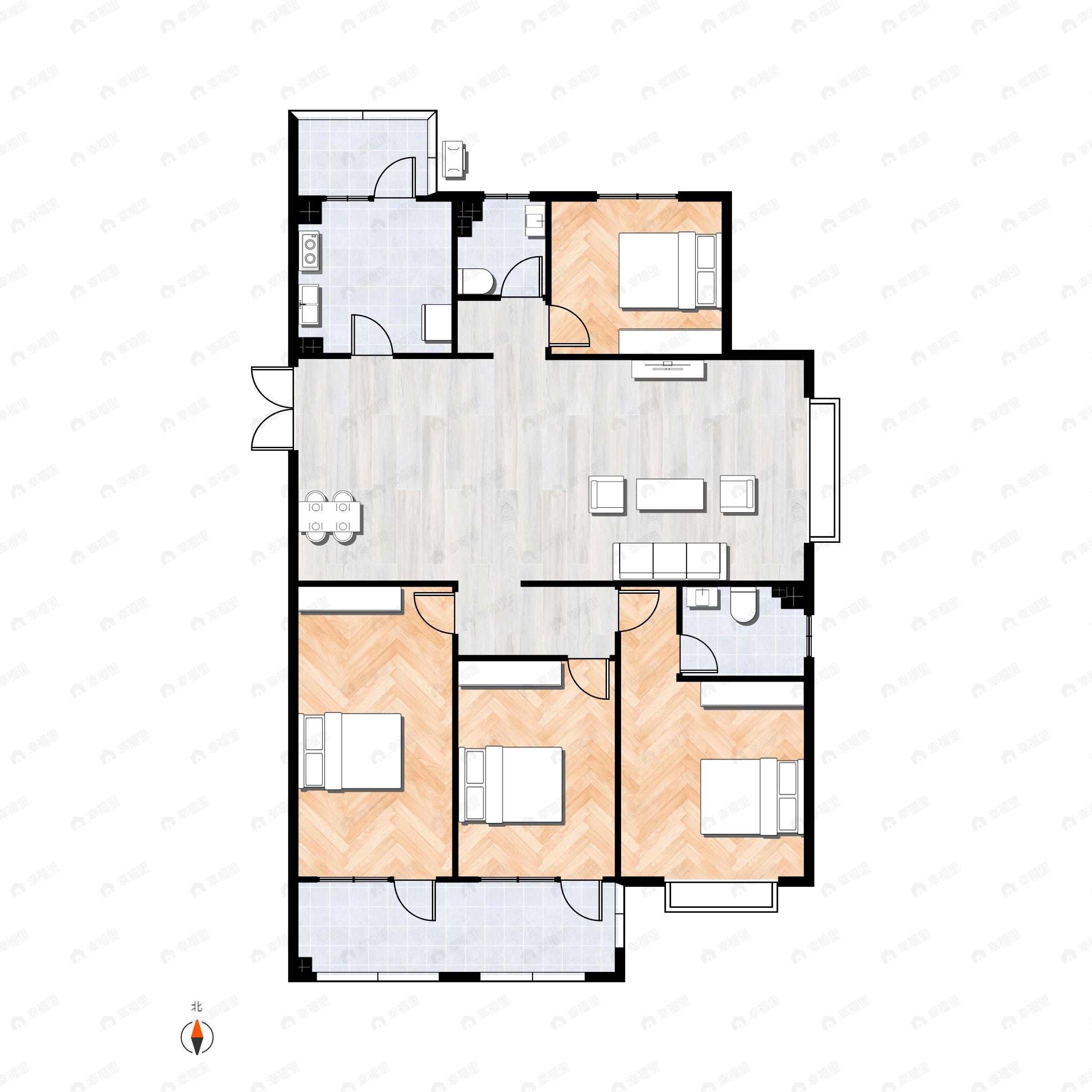 4室2厅2卫建面180平户型图