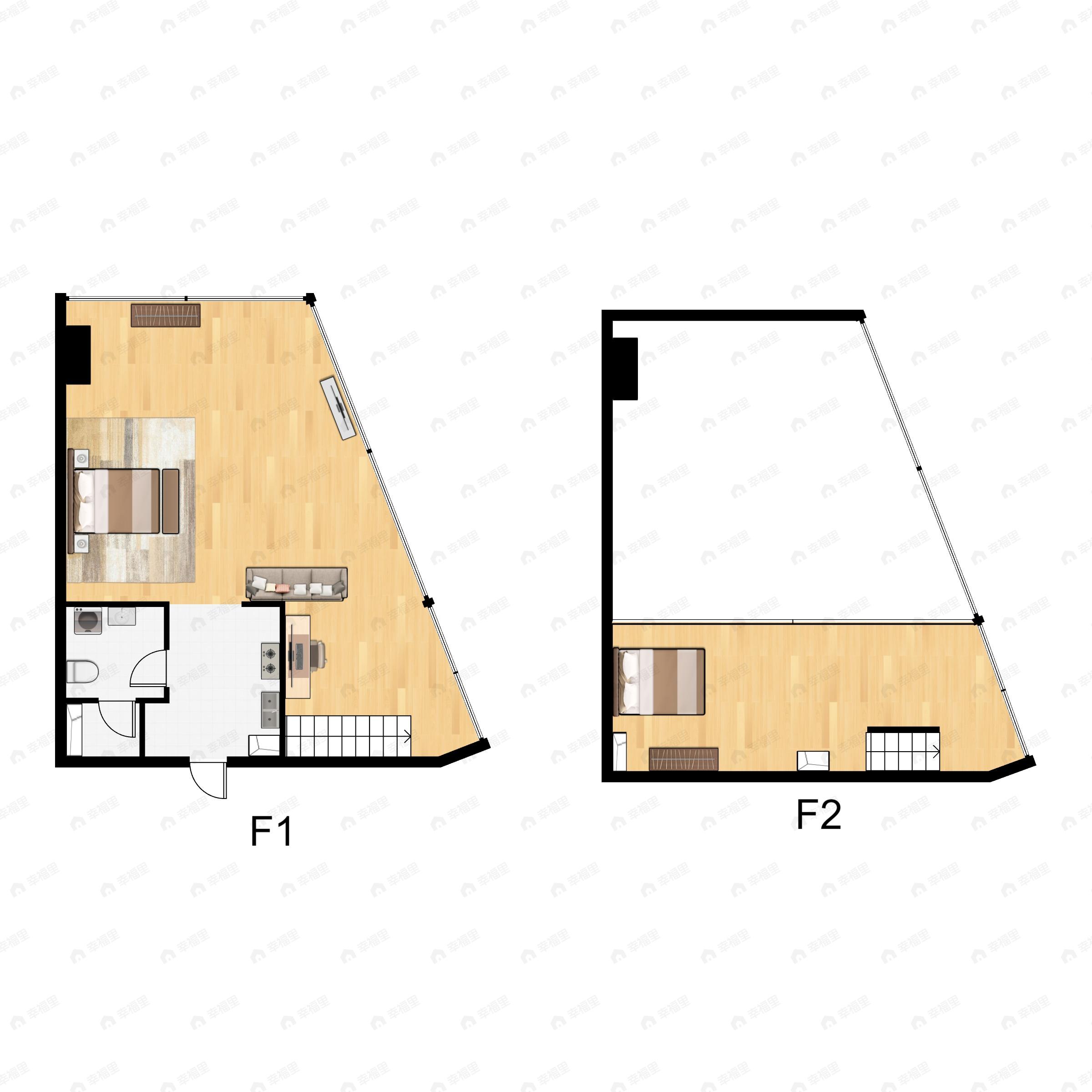 3室1厅1卫建面59平户型图