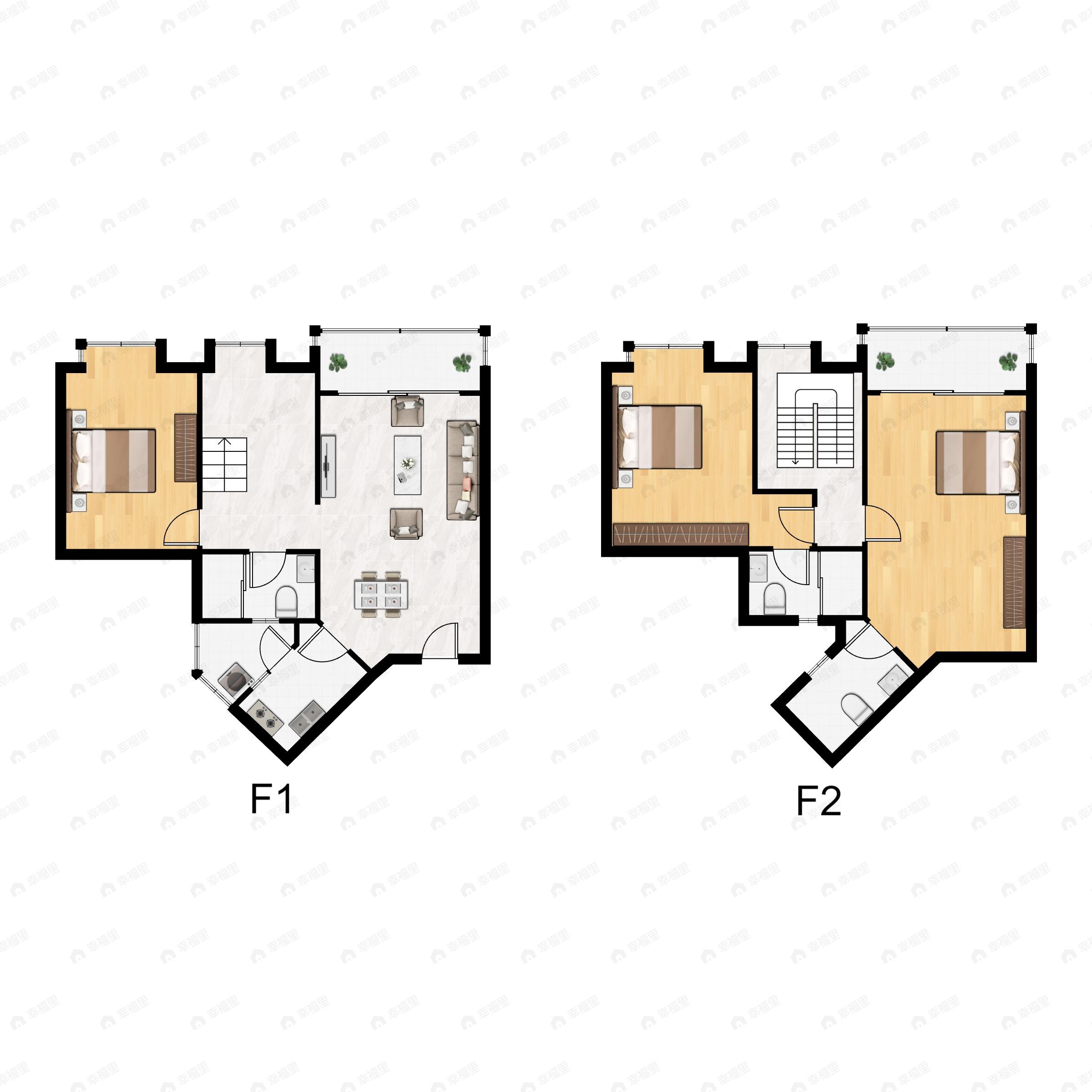4室2厅3卫建面164平北户型图