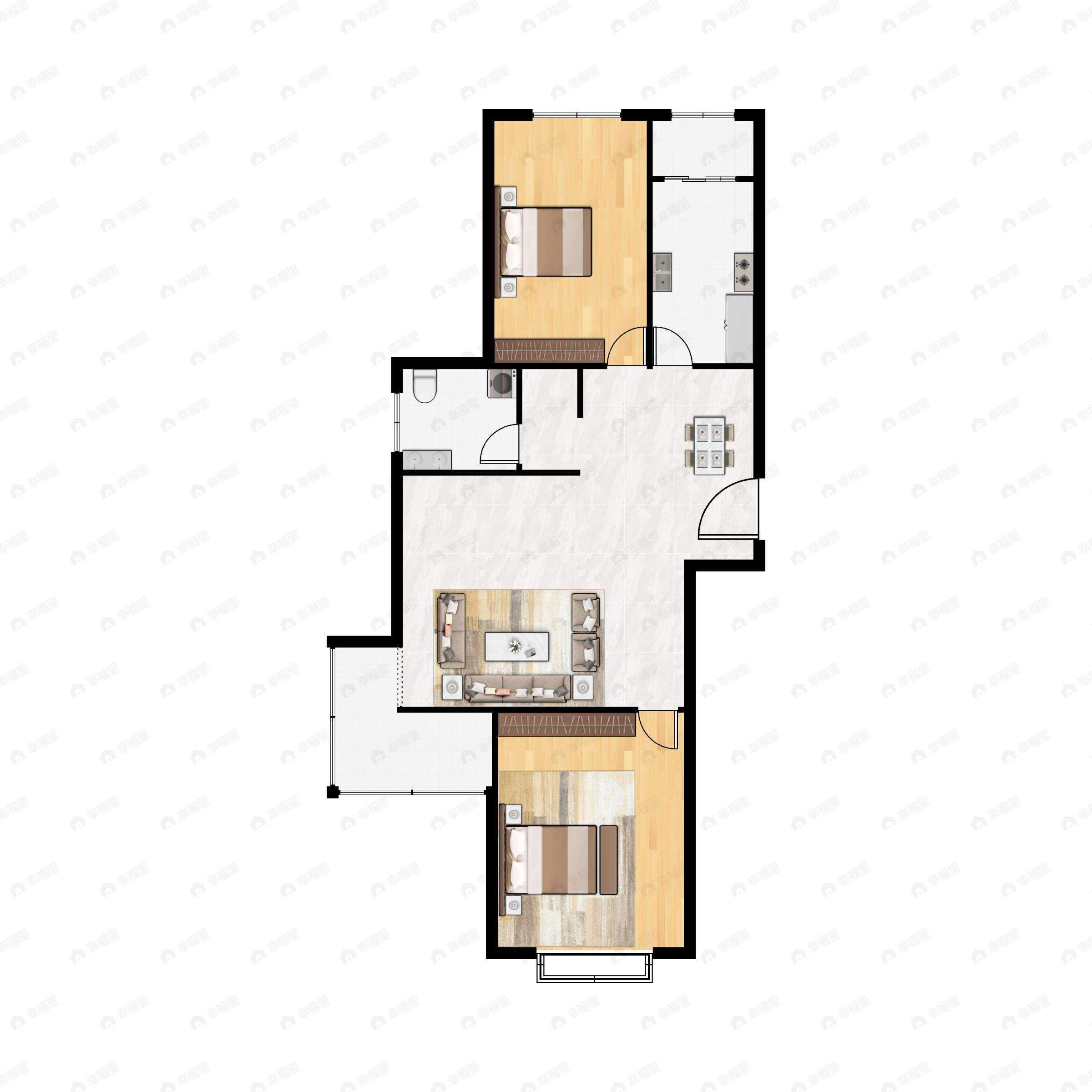 太阳城2室2厅1卫户型图