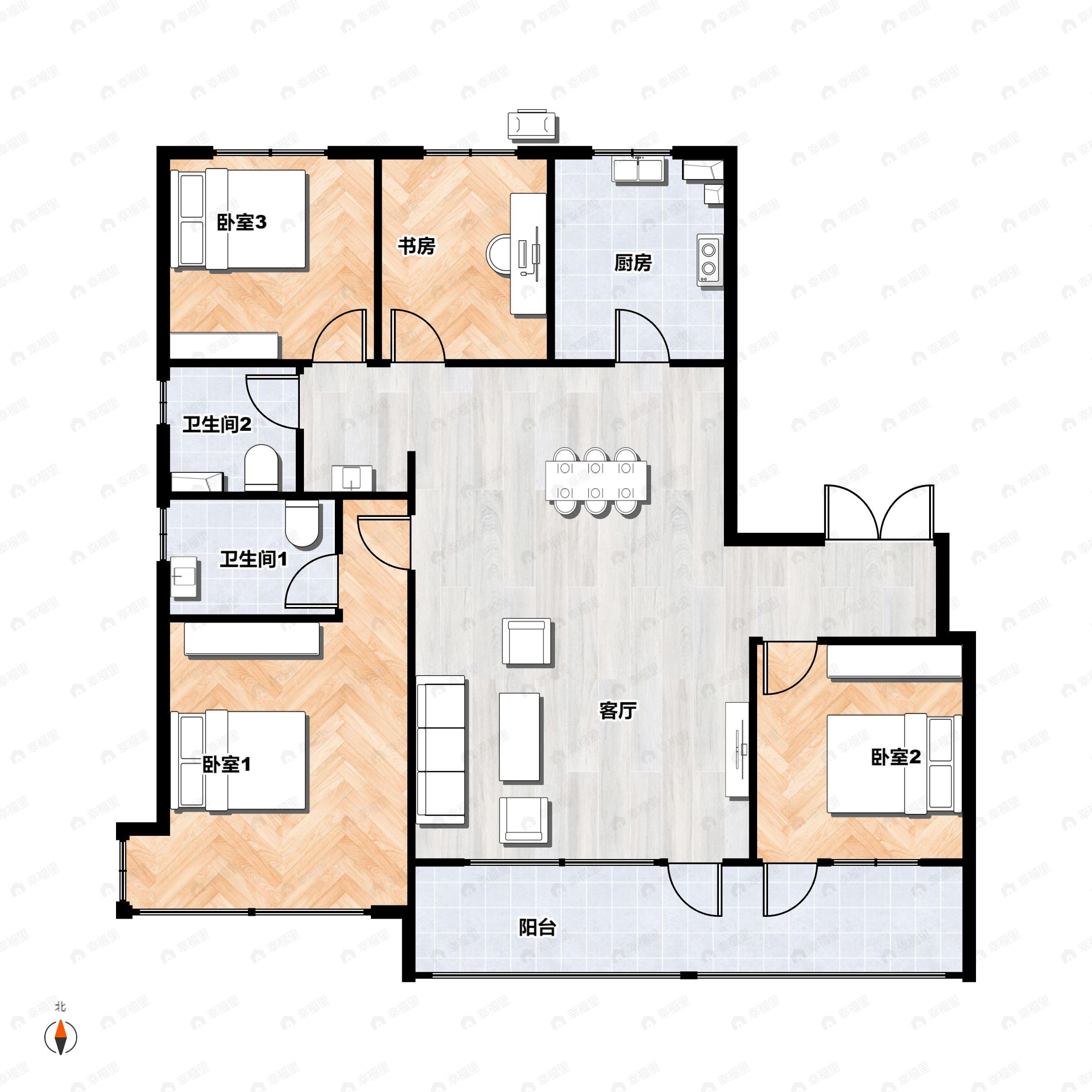 4室2厅2卫建面149平户型图